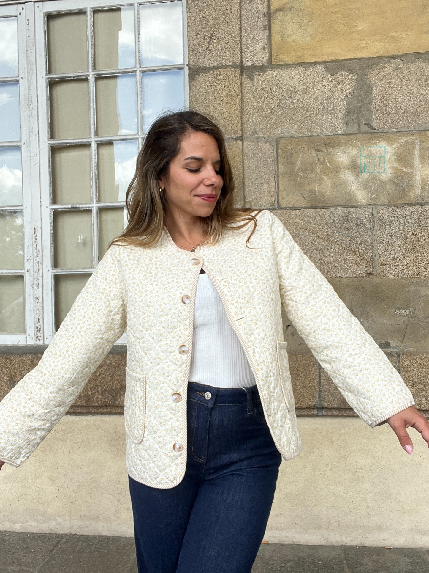 Veste matelassée liberty jaune Alma