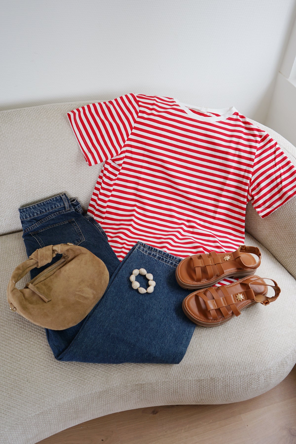 Tee-shirt rayé rouge Jules