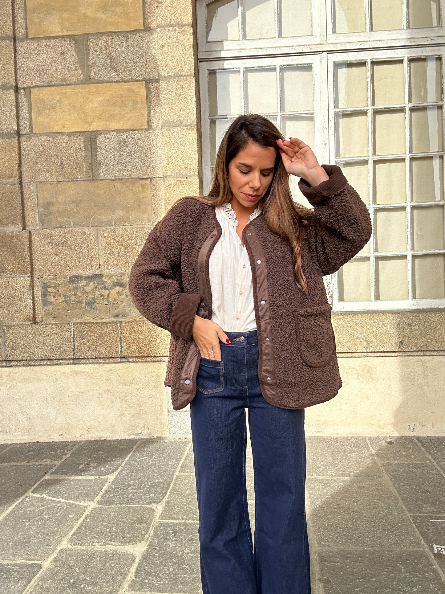 Veste moumoute Esmée marron