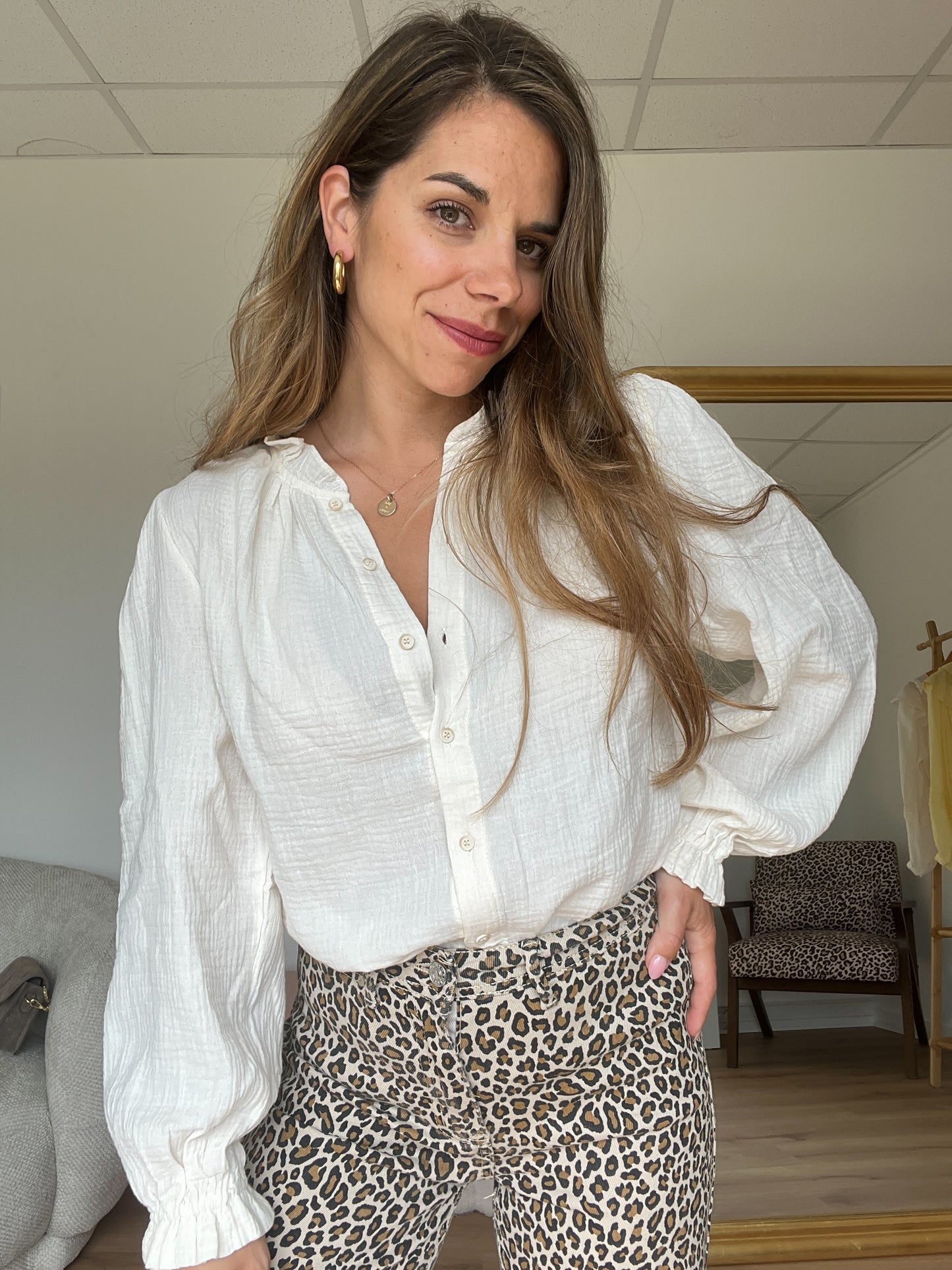 Jean flare léopard Alix