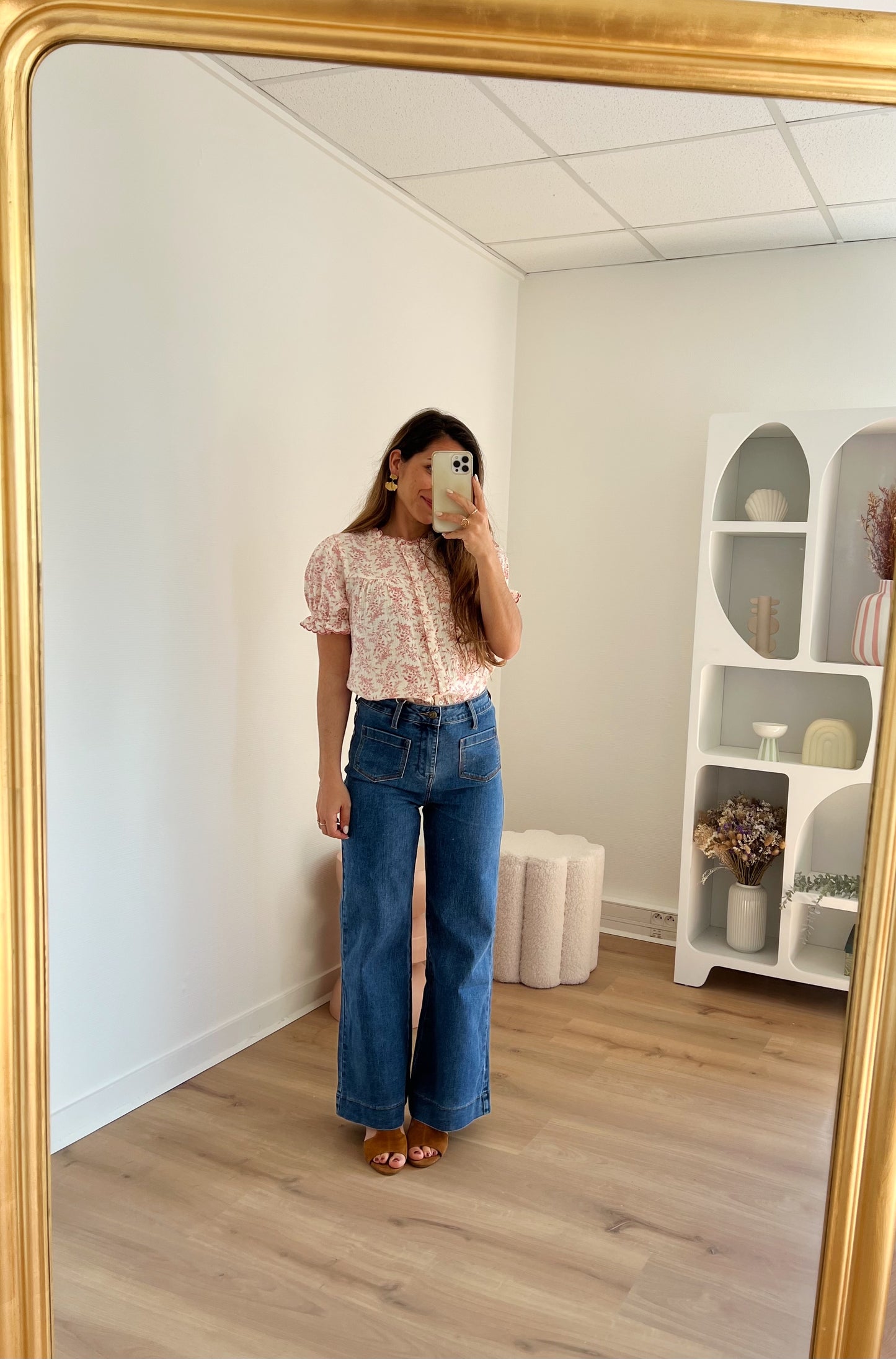 Blouse à manches courtes Mila rose