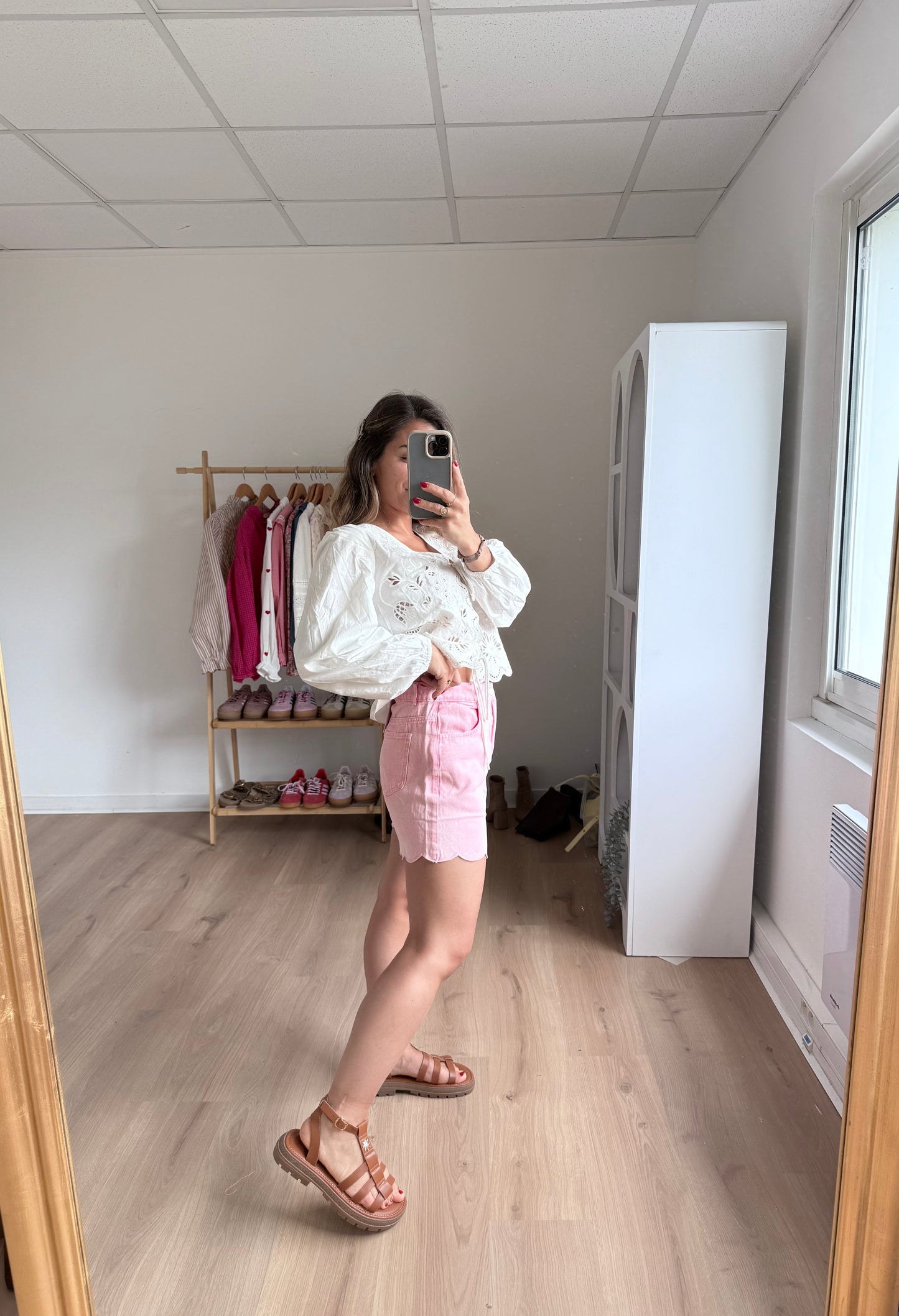 Short en jean Pippa rose