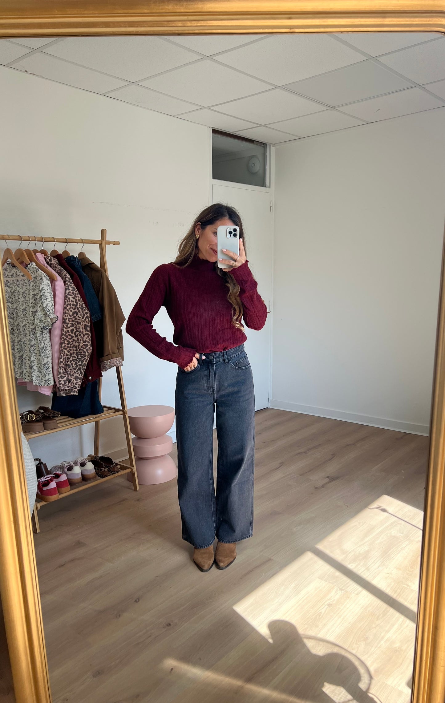 Pull fin Clara bordeaux