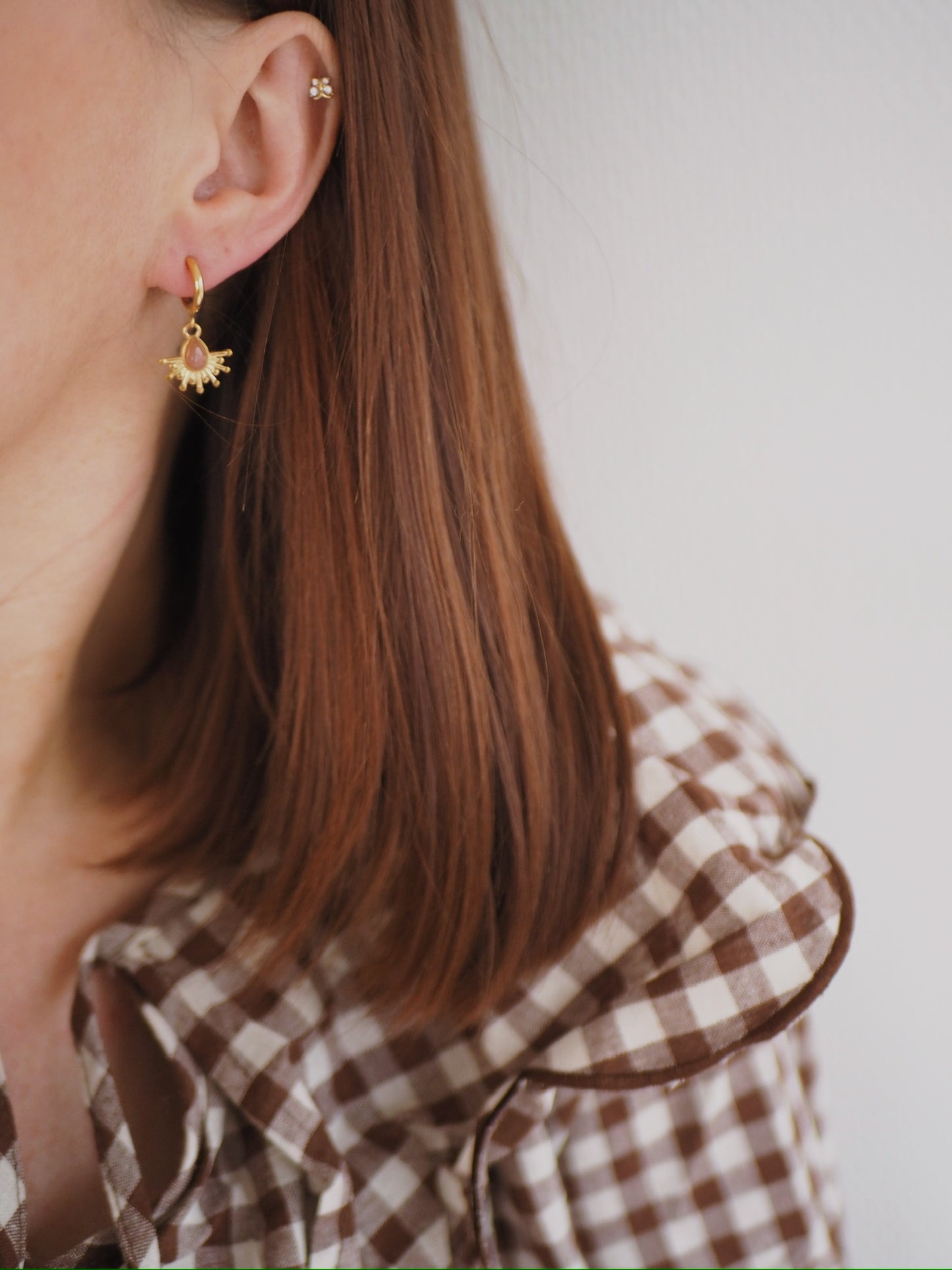 Boucles d'oreille mini créoles Jade
