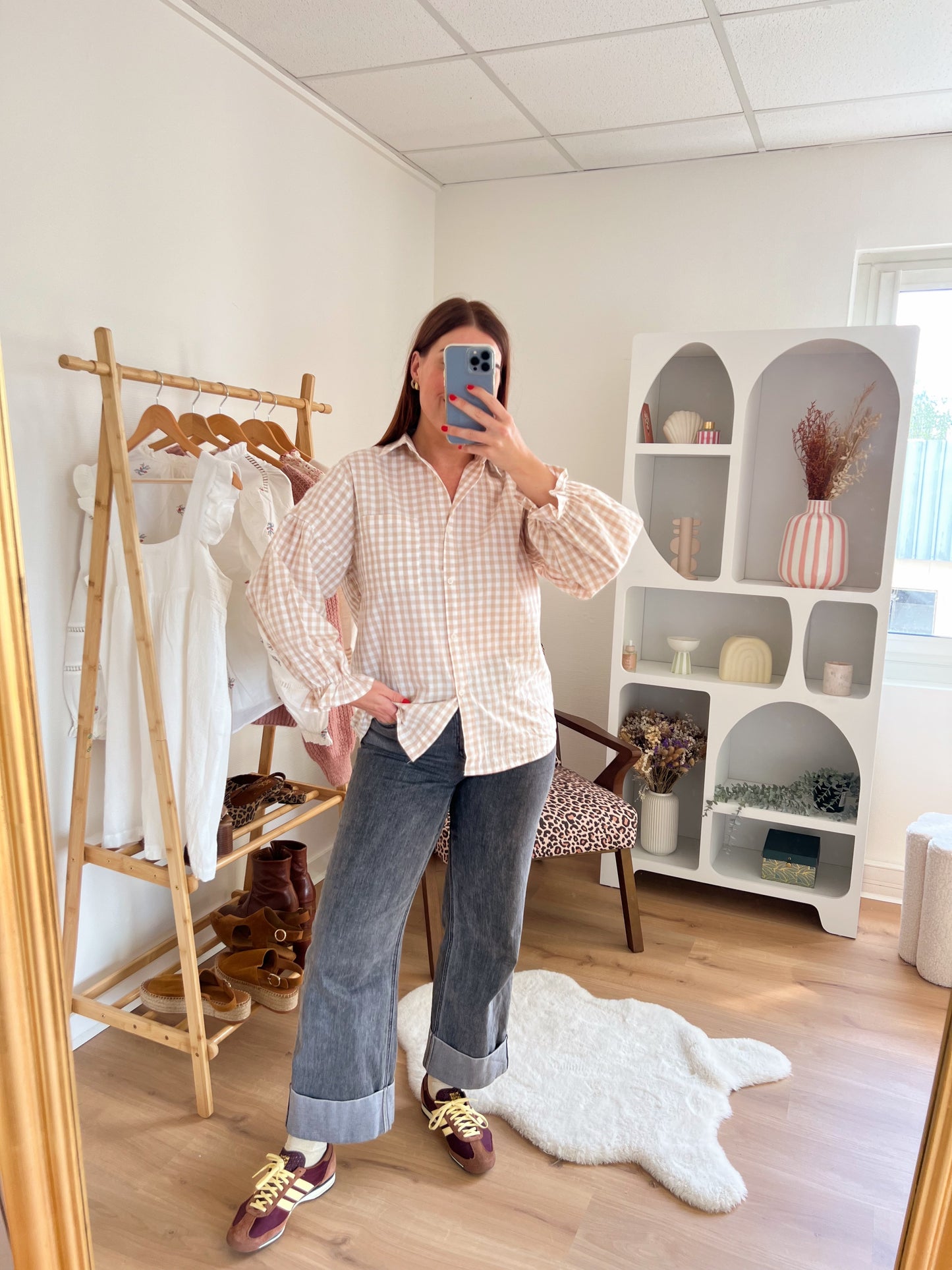 Chemise vichy beige Lucie