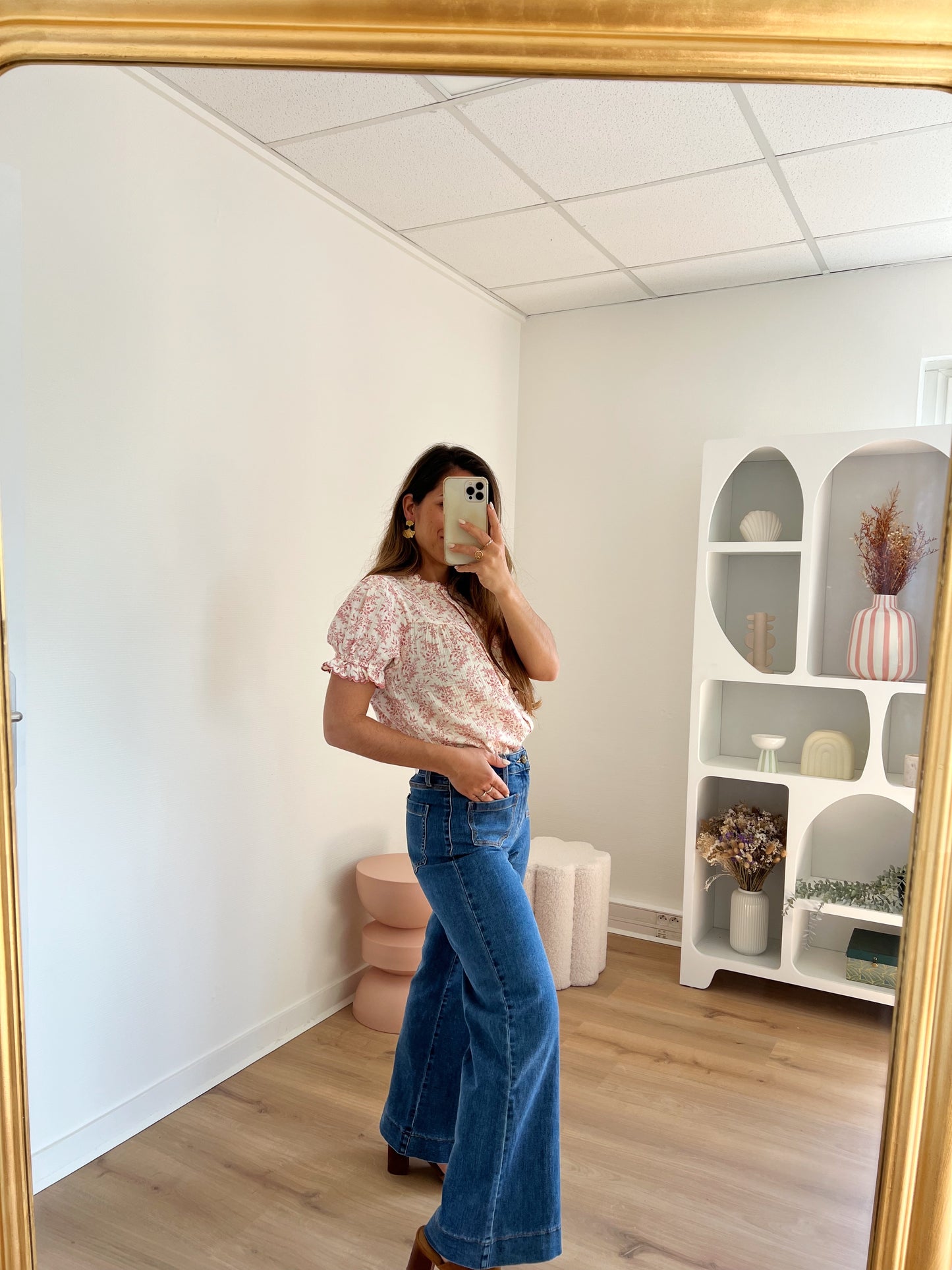 Blouse à manches courtes Mila rose