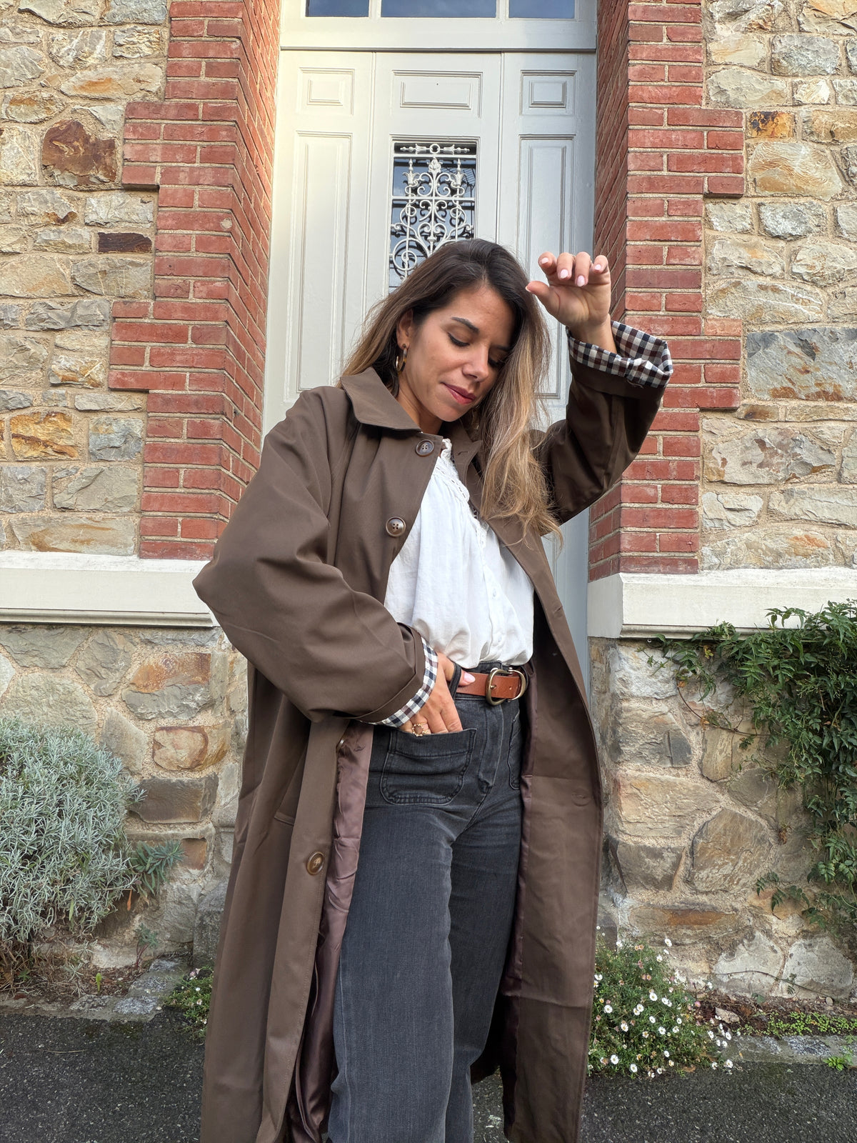 Trench long Manon chocolat