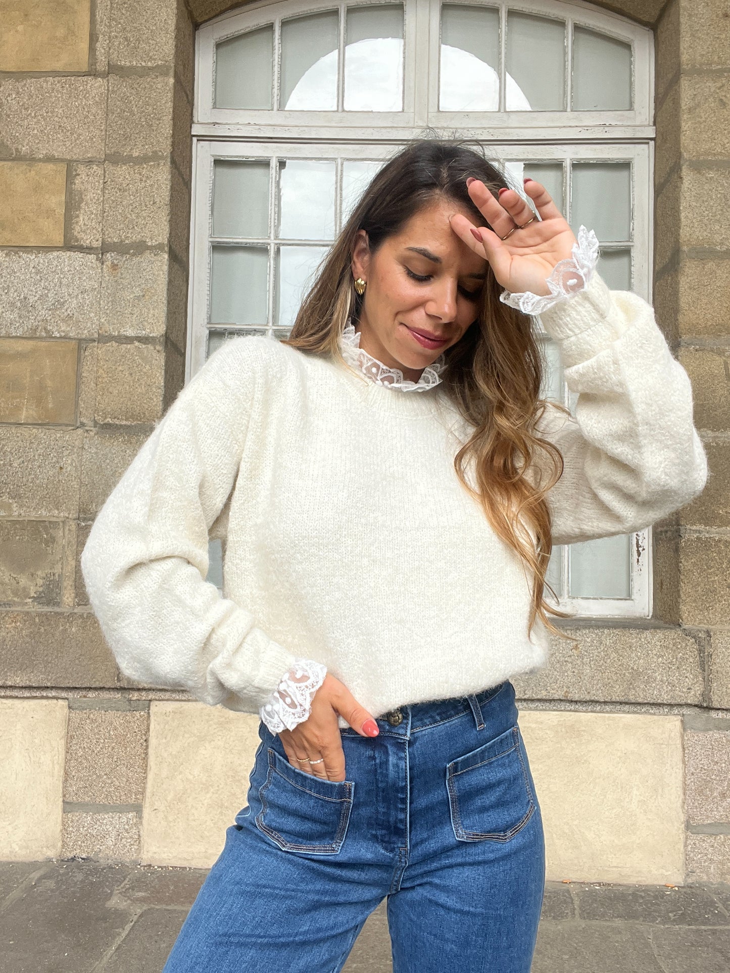 Pull avec dentelle Camille