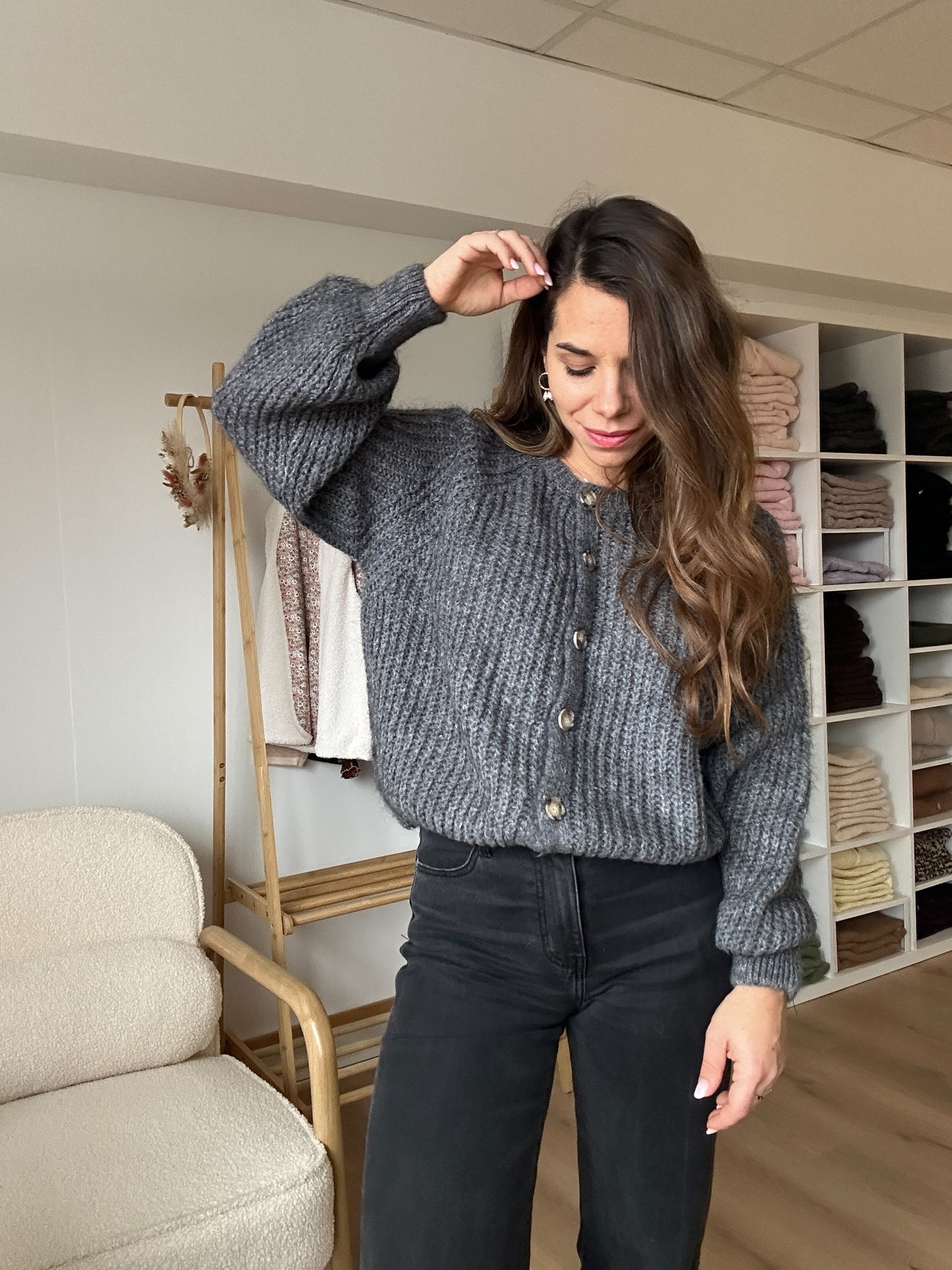 Cardigan gris chiné Honorine