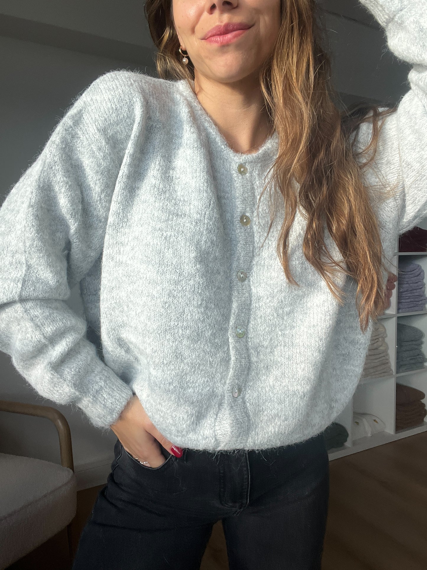 Cardigan Charlie gris clair