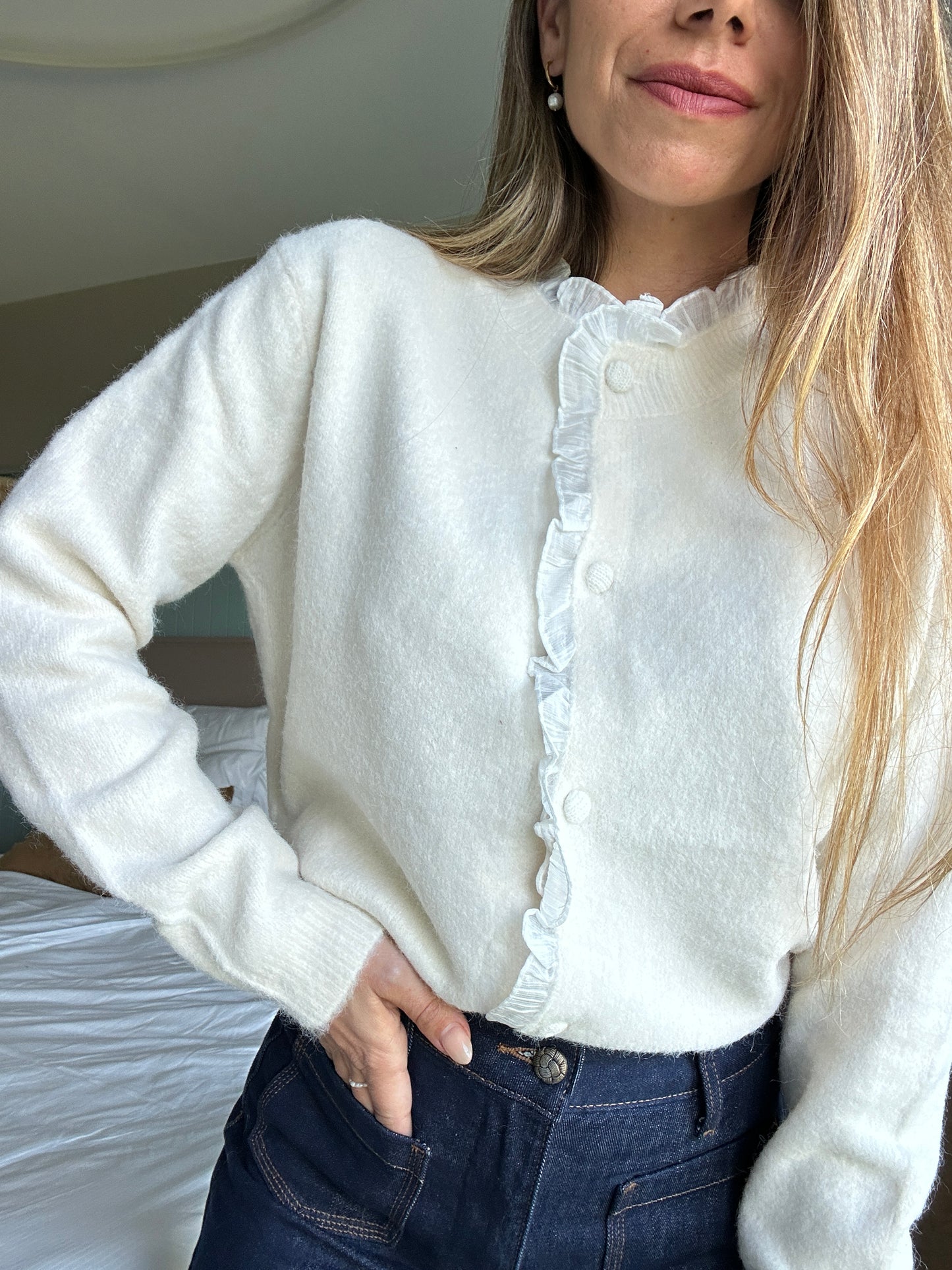 Cardigan avec des détails en voile Isaure