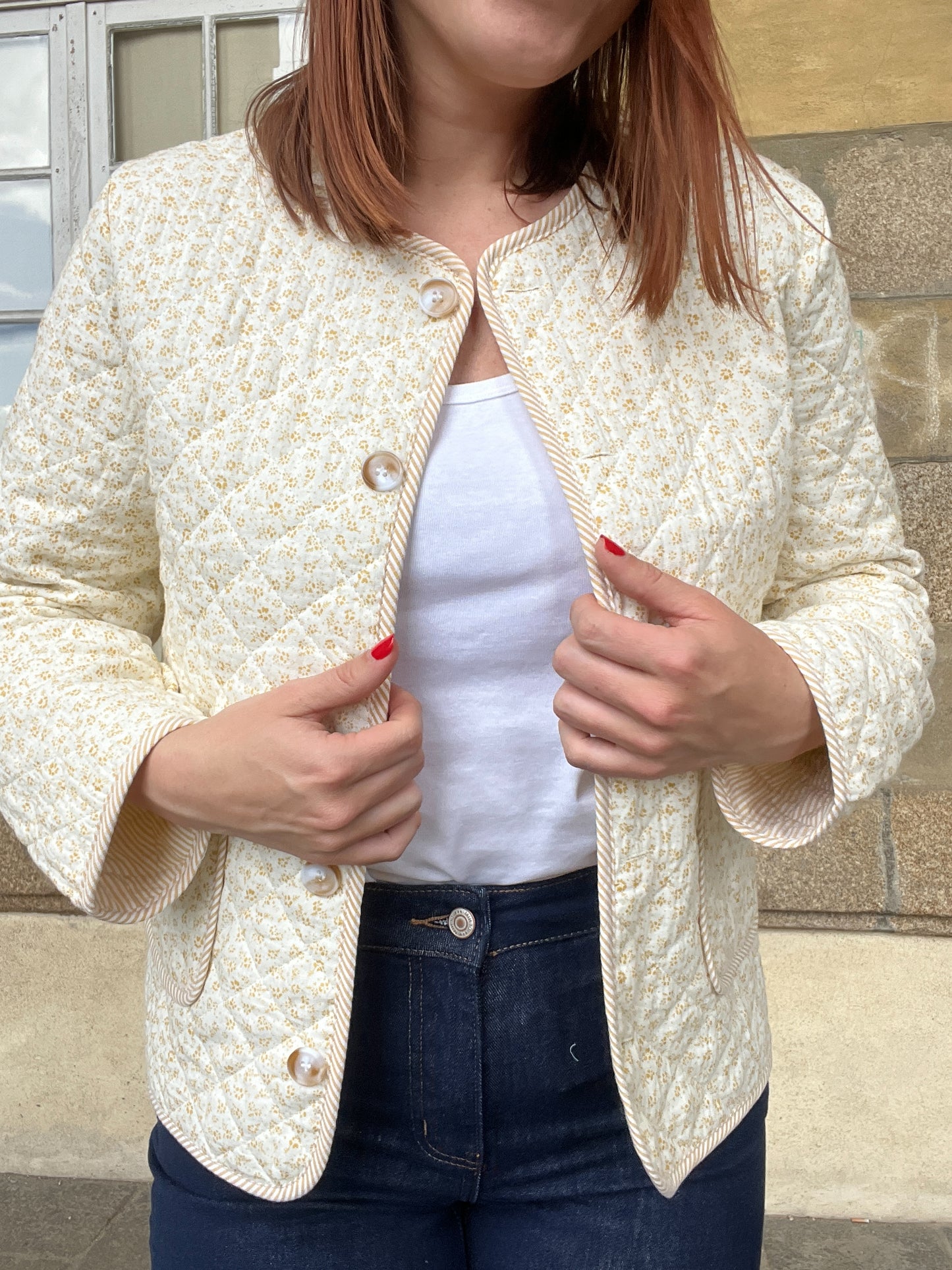 Veste matelassée liberty jaune Alma