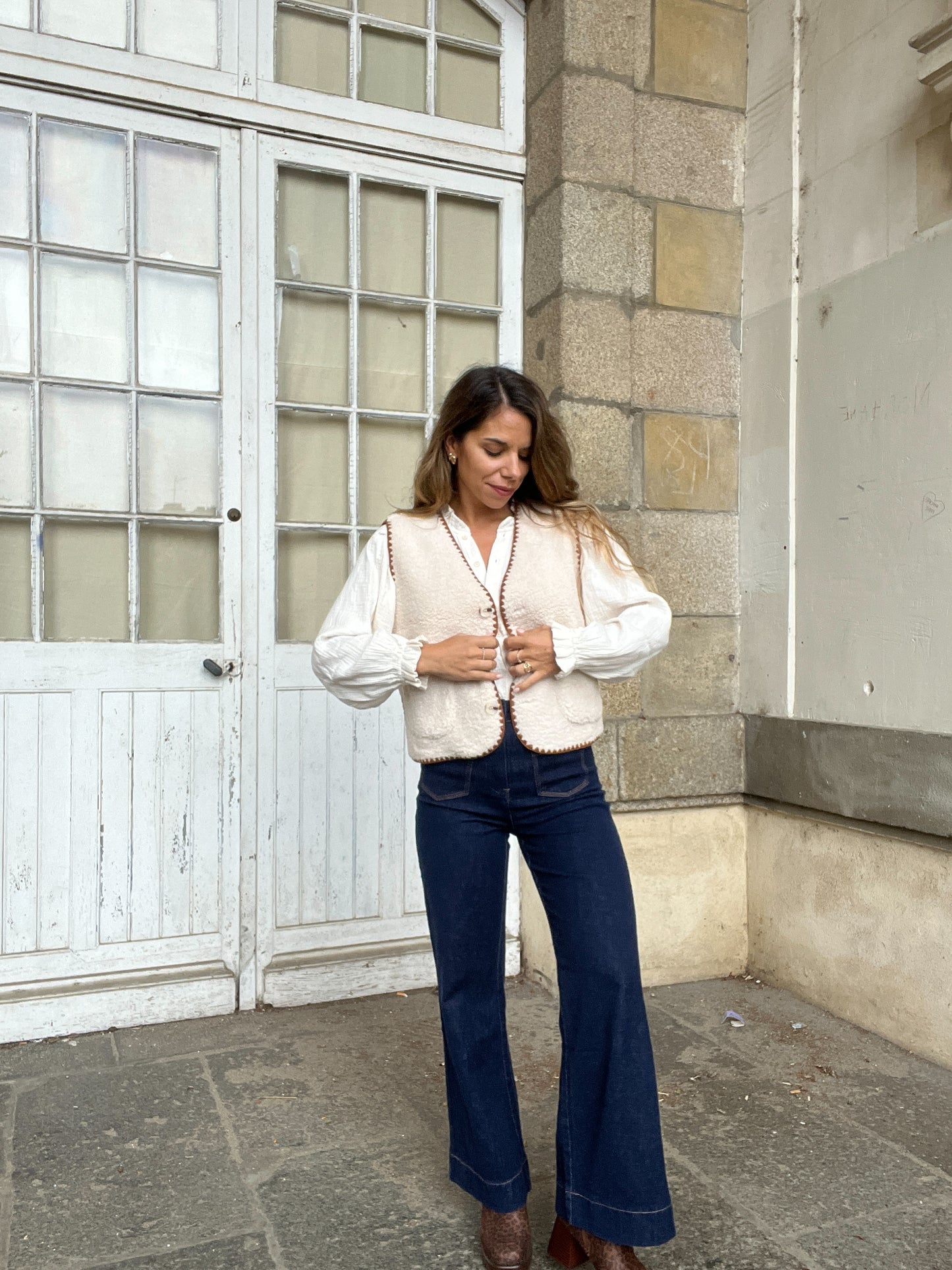 Gilet berger Perrine camel