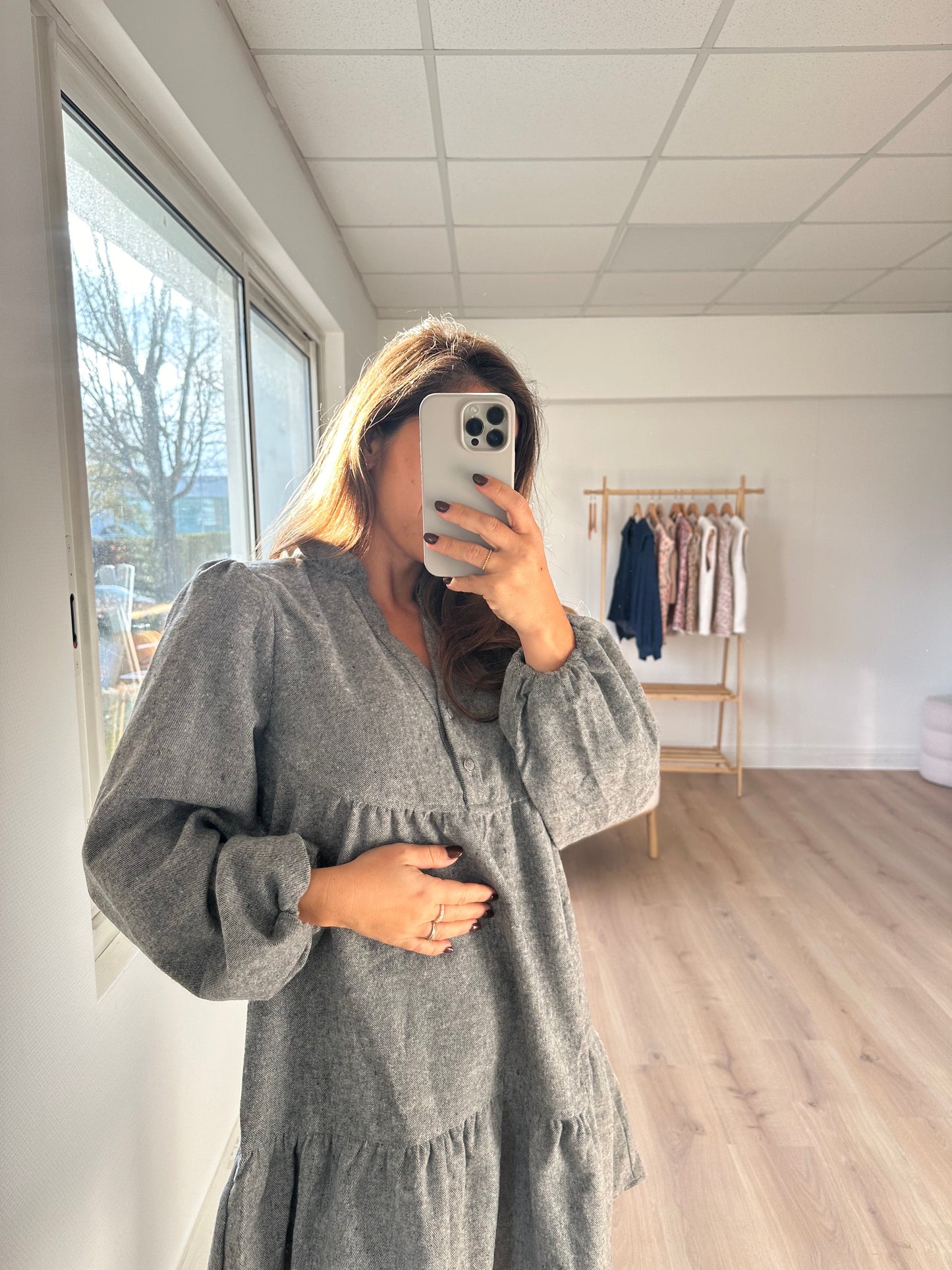 Robe grise Alice en laine