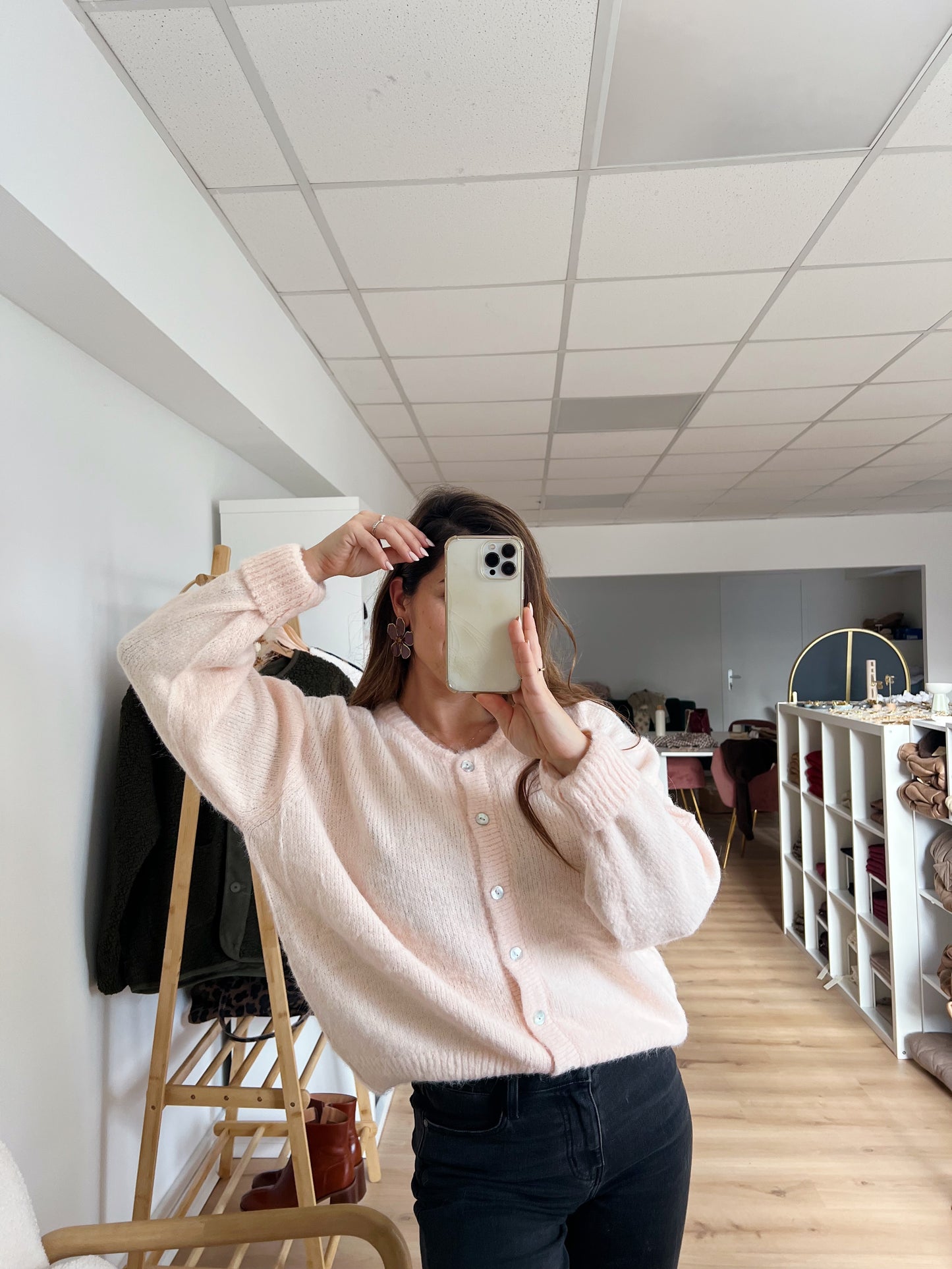 Cardigan Charlie rose poudré