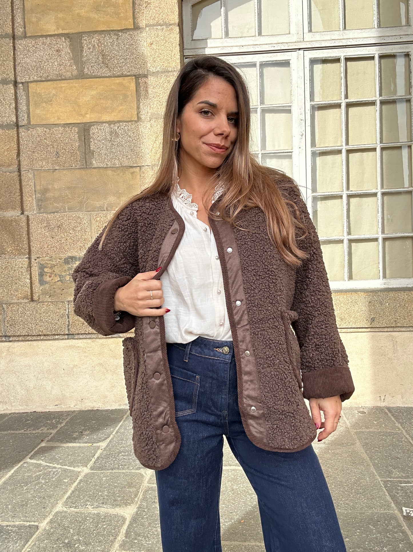 Veste moumoute Esmée marron