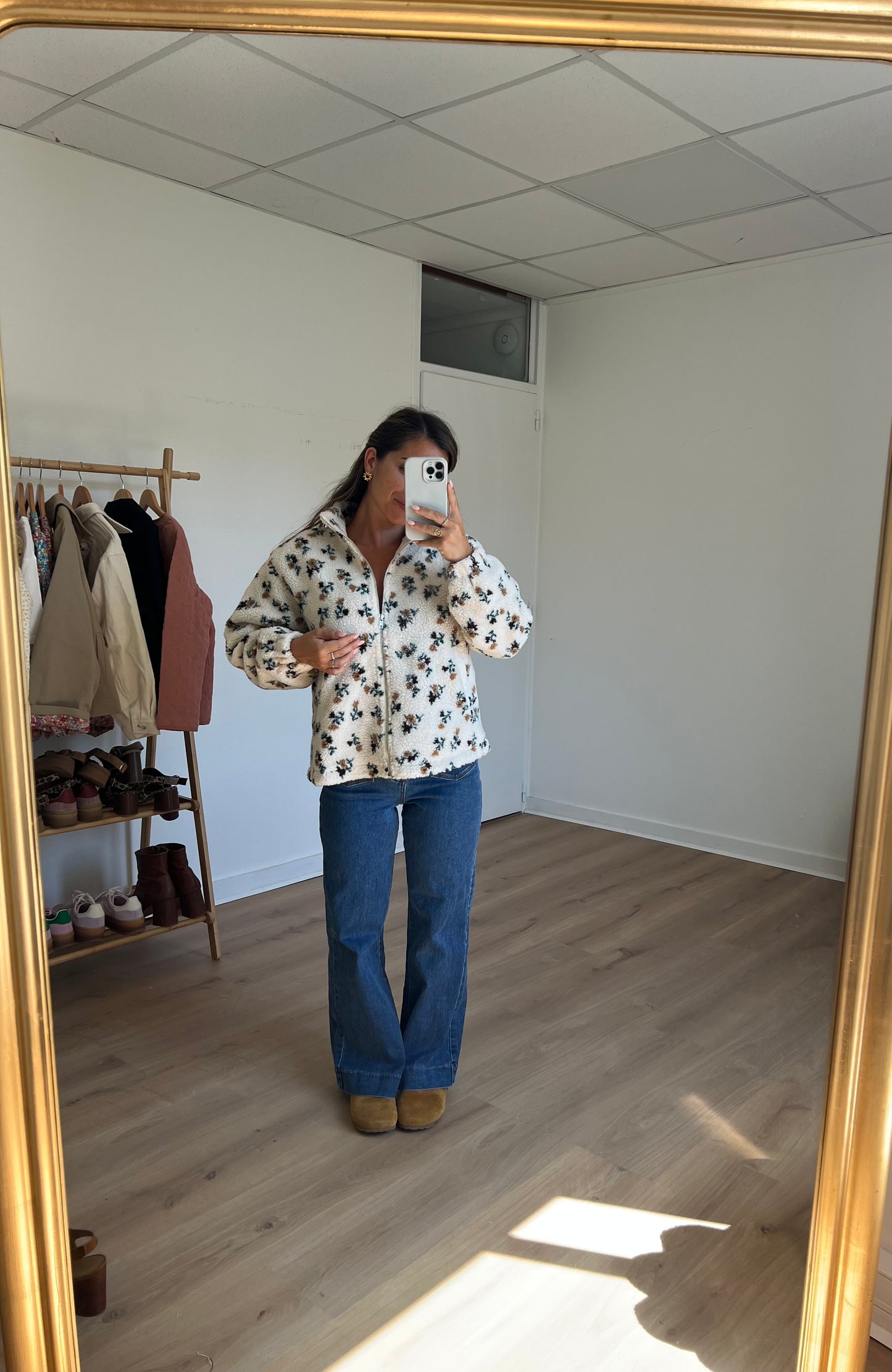 Veste moumoute fleurie Eva