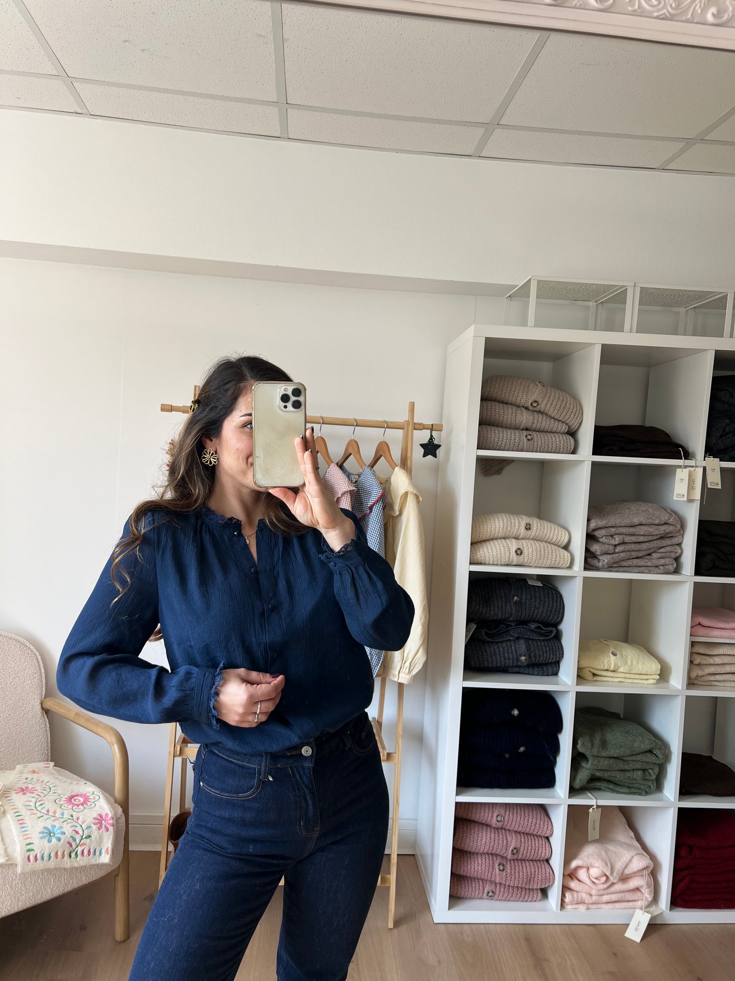 Blouse Catherine bleue marine