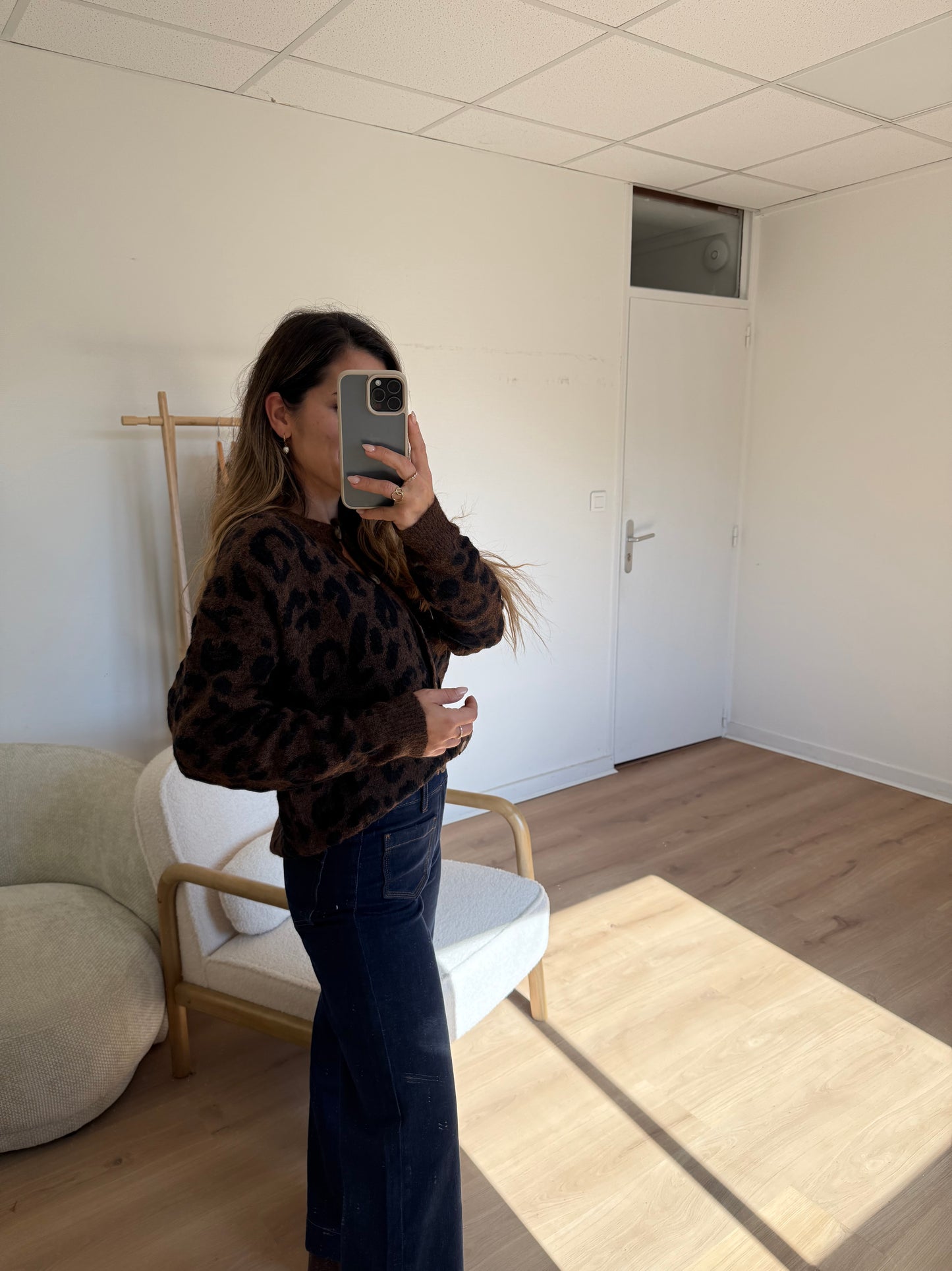 Cardigan léopard Camille marron