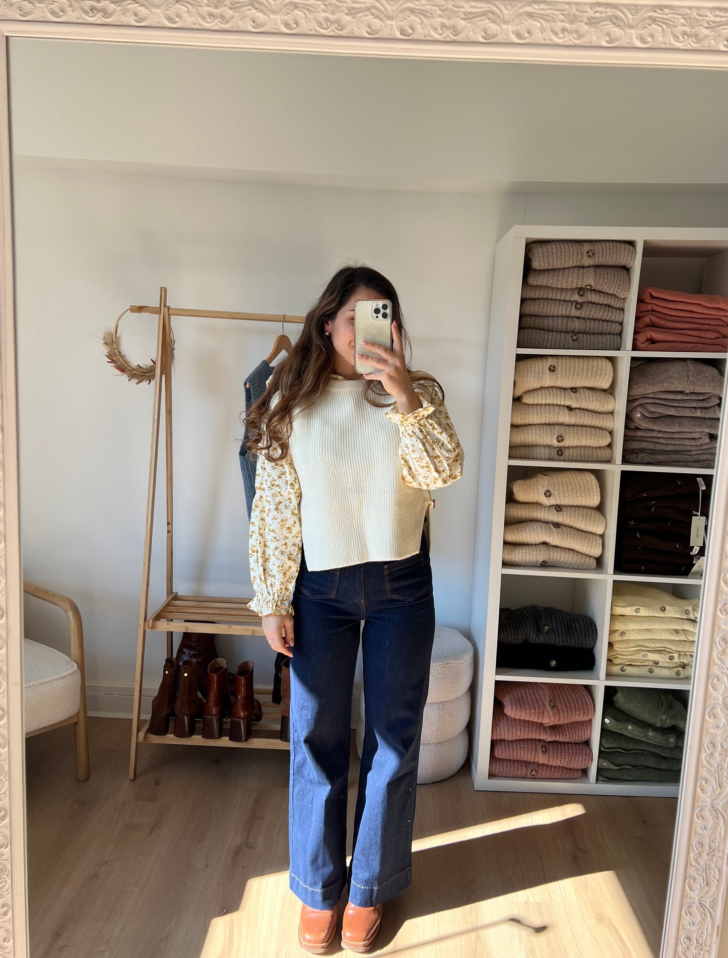 Pull sans manches Isaure écru