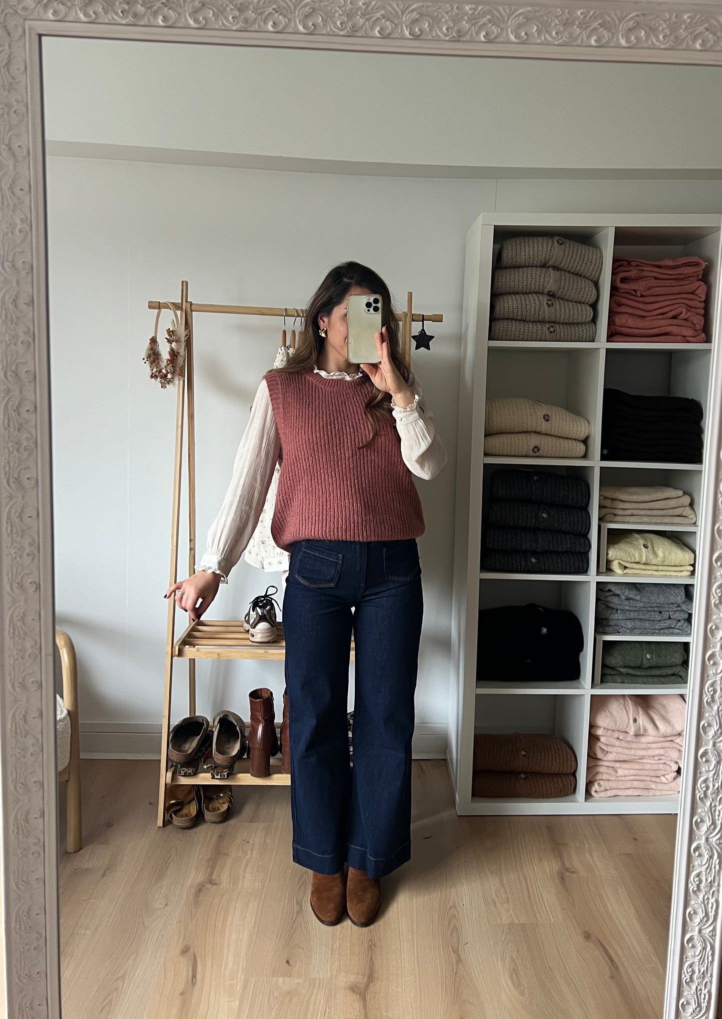 Pull sans manches vieux rose Adèle