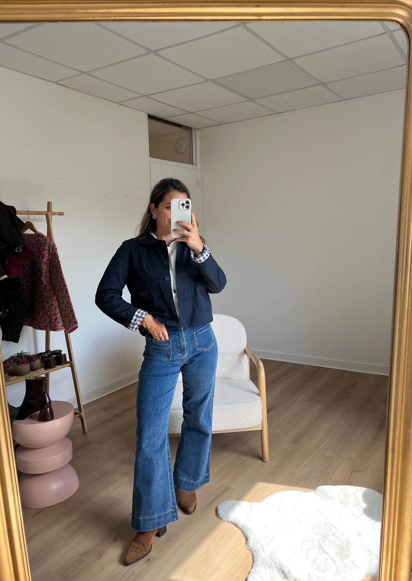 Trench court Claudie bleu marine