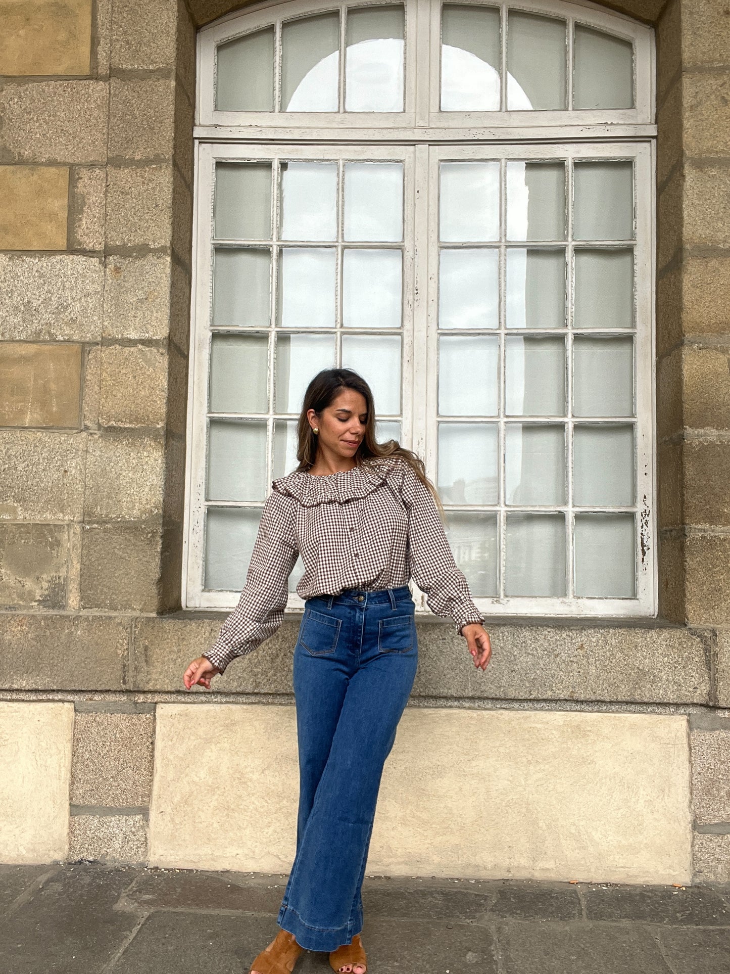 Blouse vichy Capucine marron