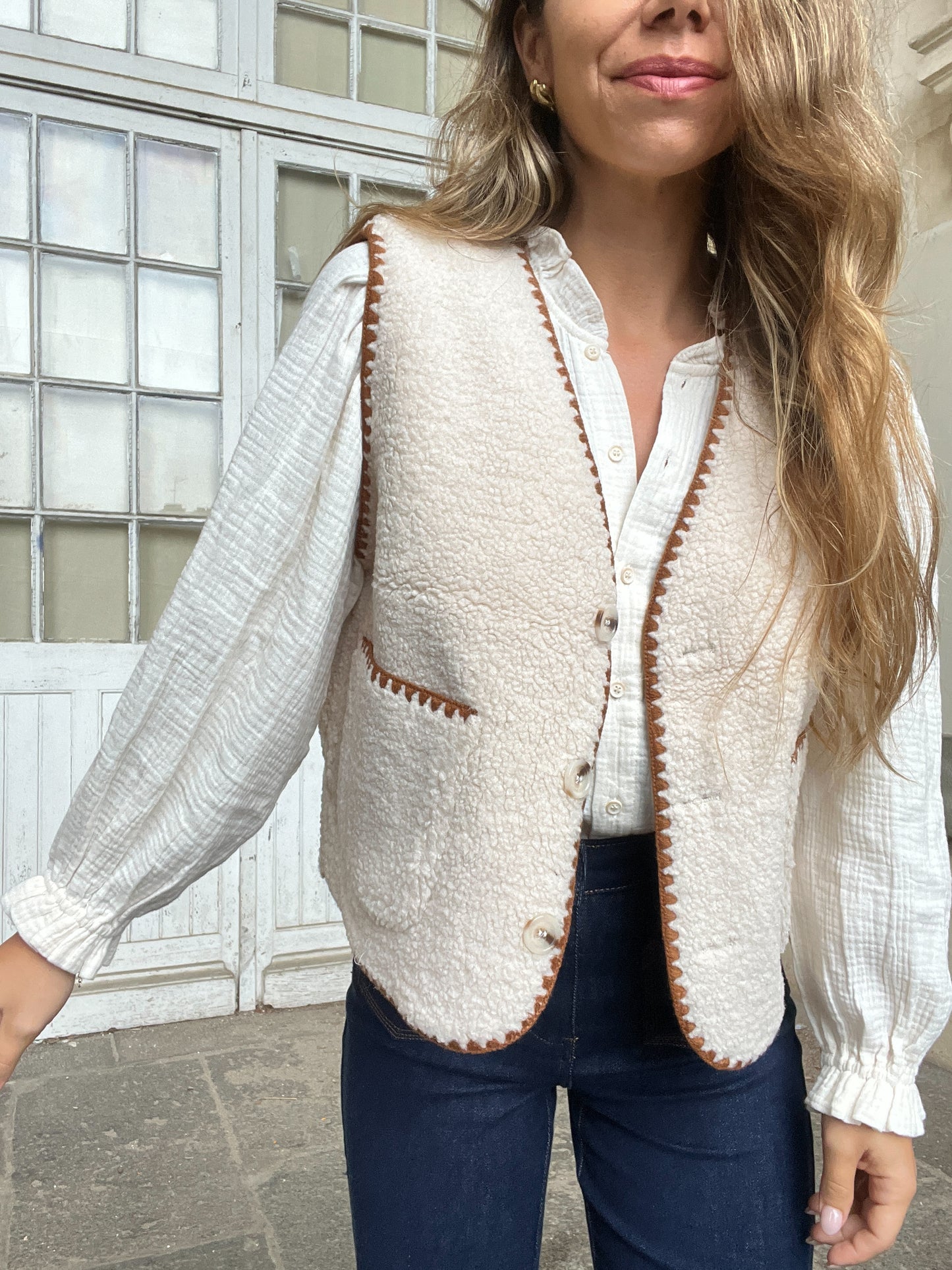 Gilet berger Perrine camel