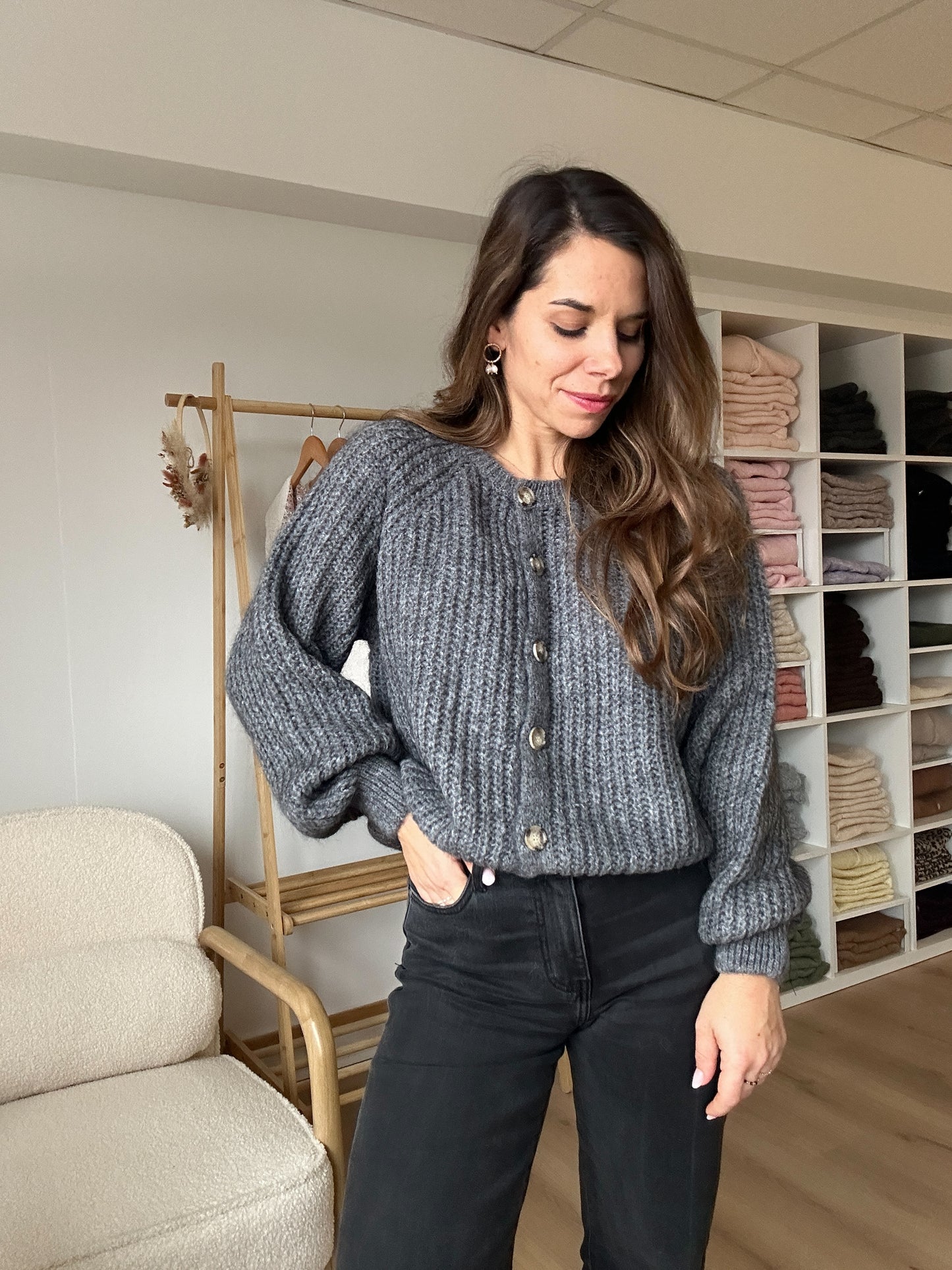 Cardigan gris chiné Honorine