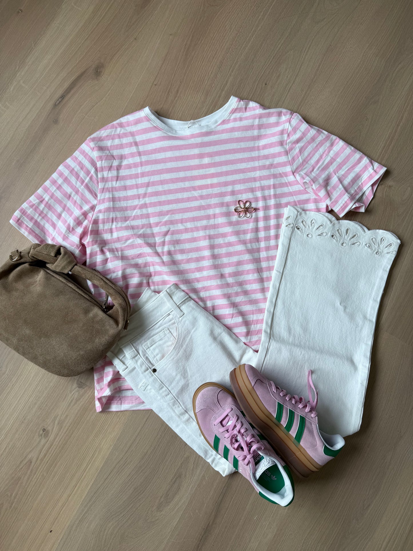 Tee-shirt rayé rose Jules