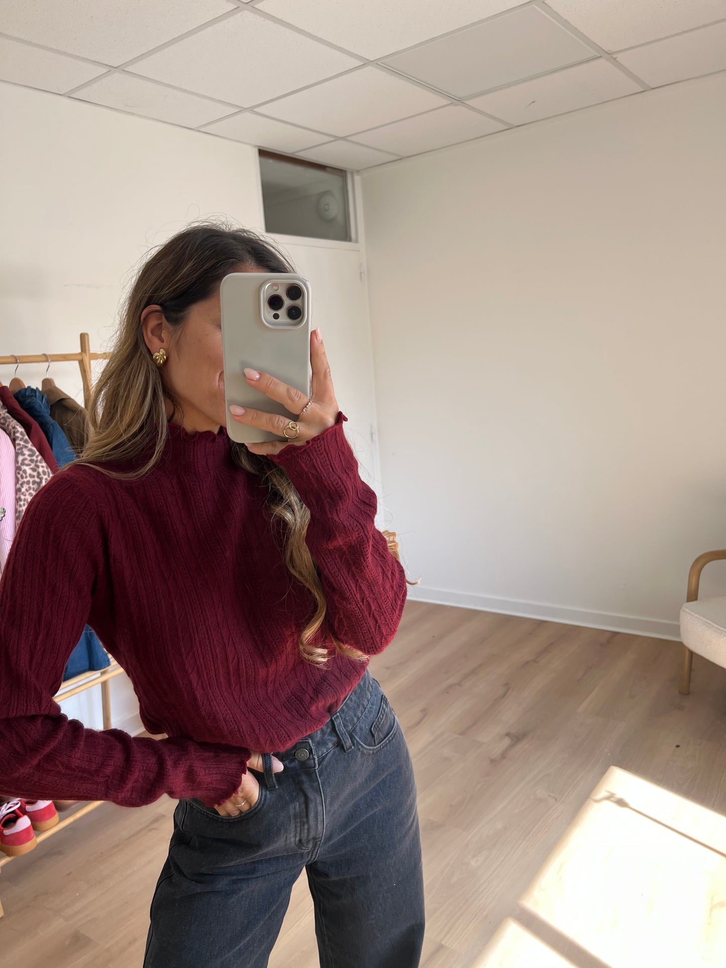 Pull fin Clara bordeaux