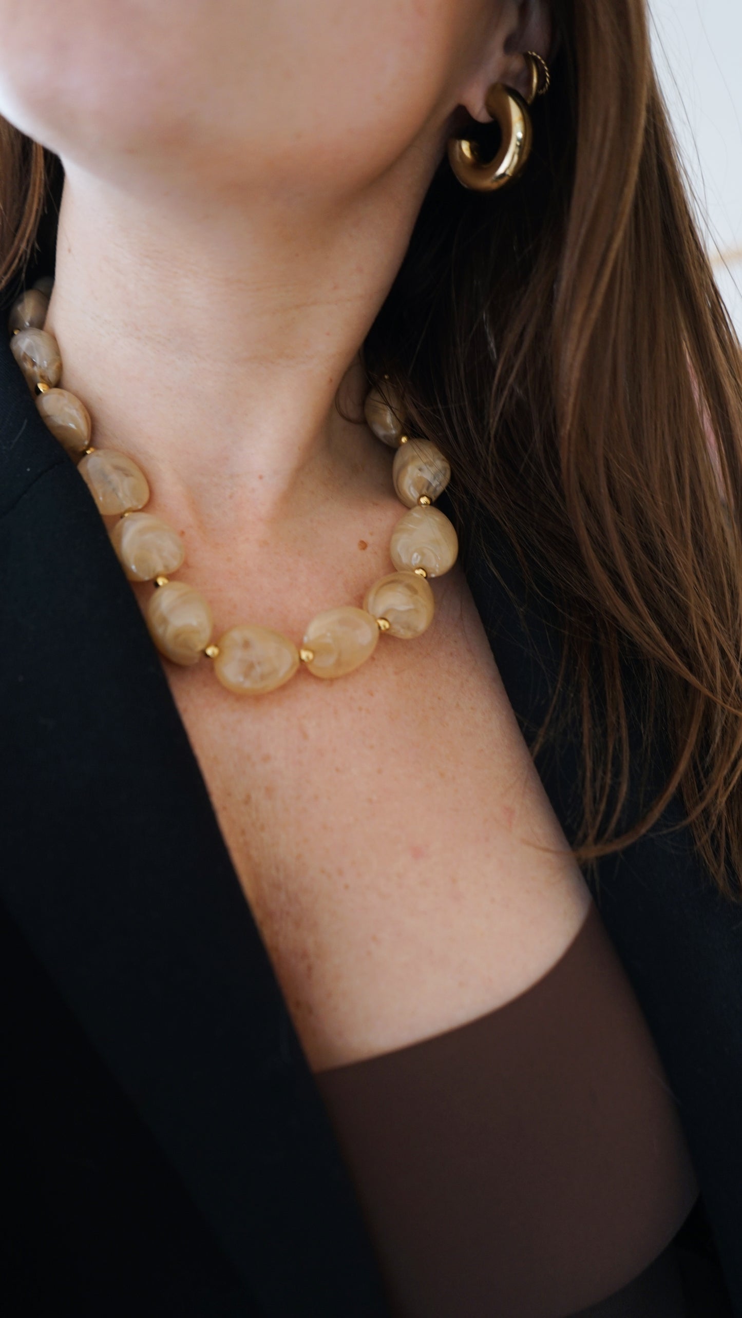 Collier perles Solal beige