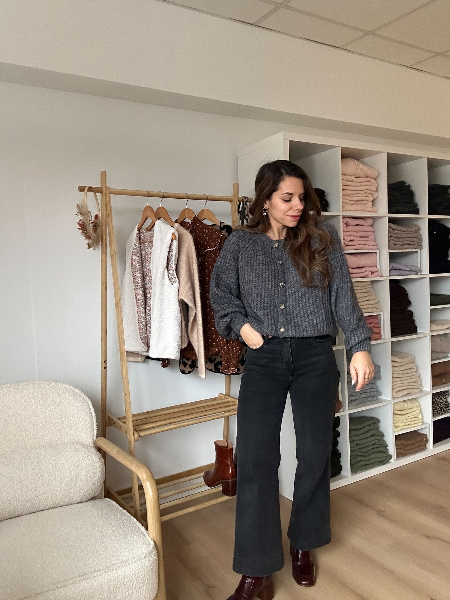 Cardigan gris chiné Honorine