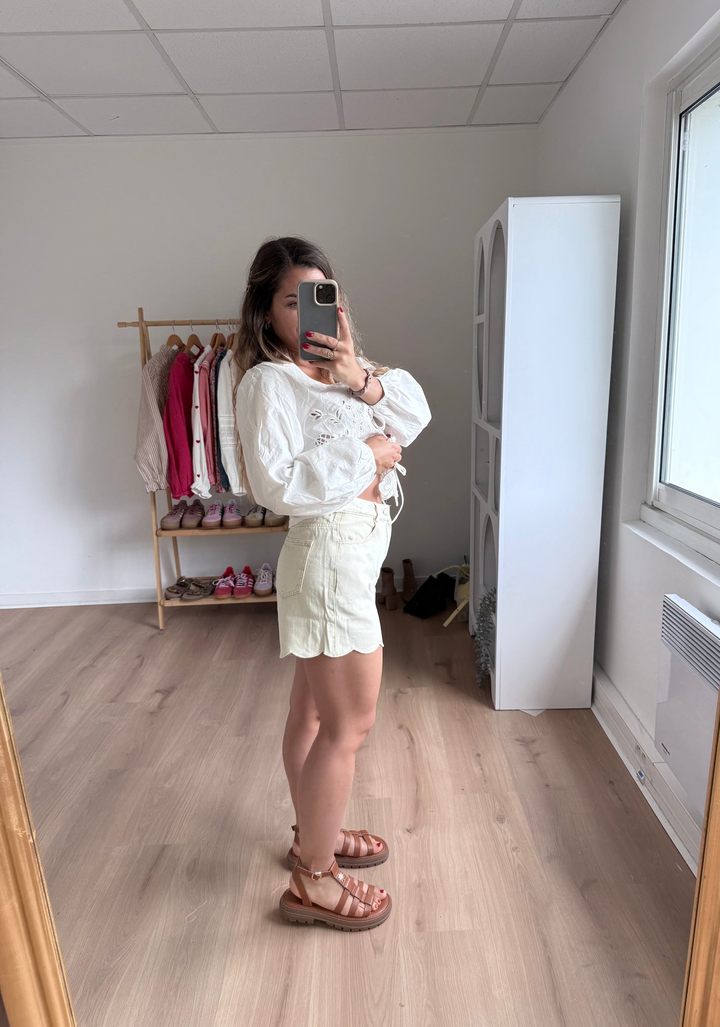 Short en jean Pippa beige