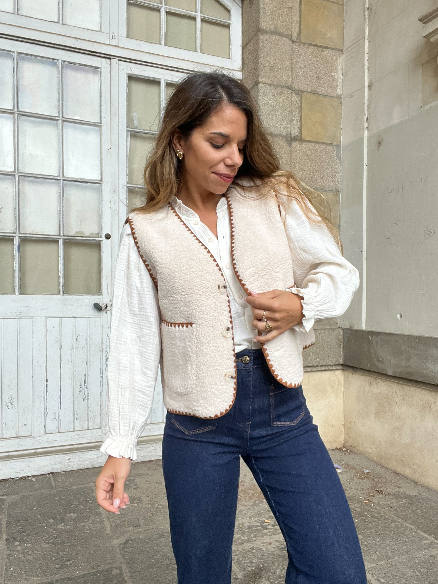 Gilet berger Perrine camel