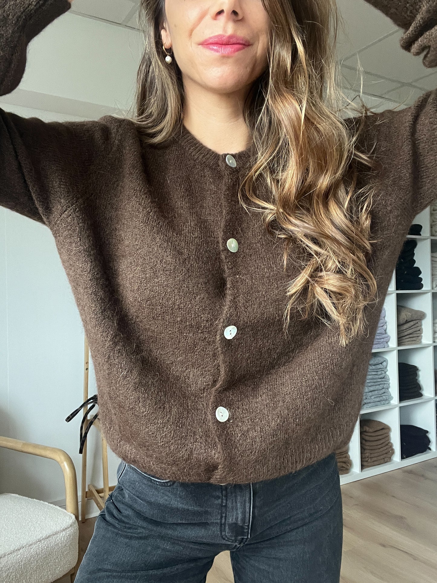 Maille en laine Léonie chocolat