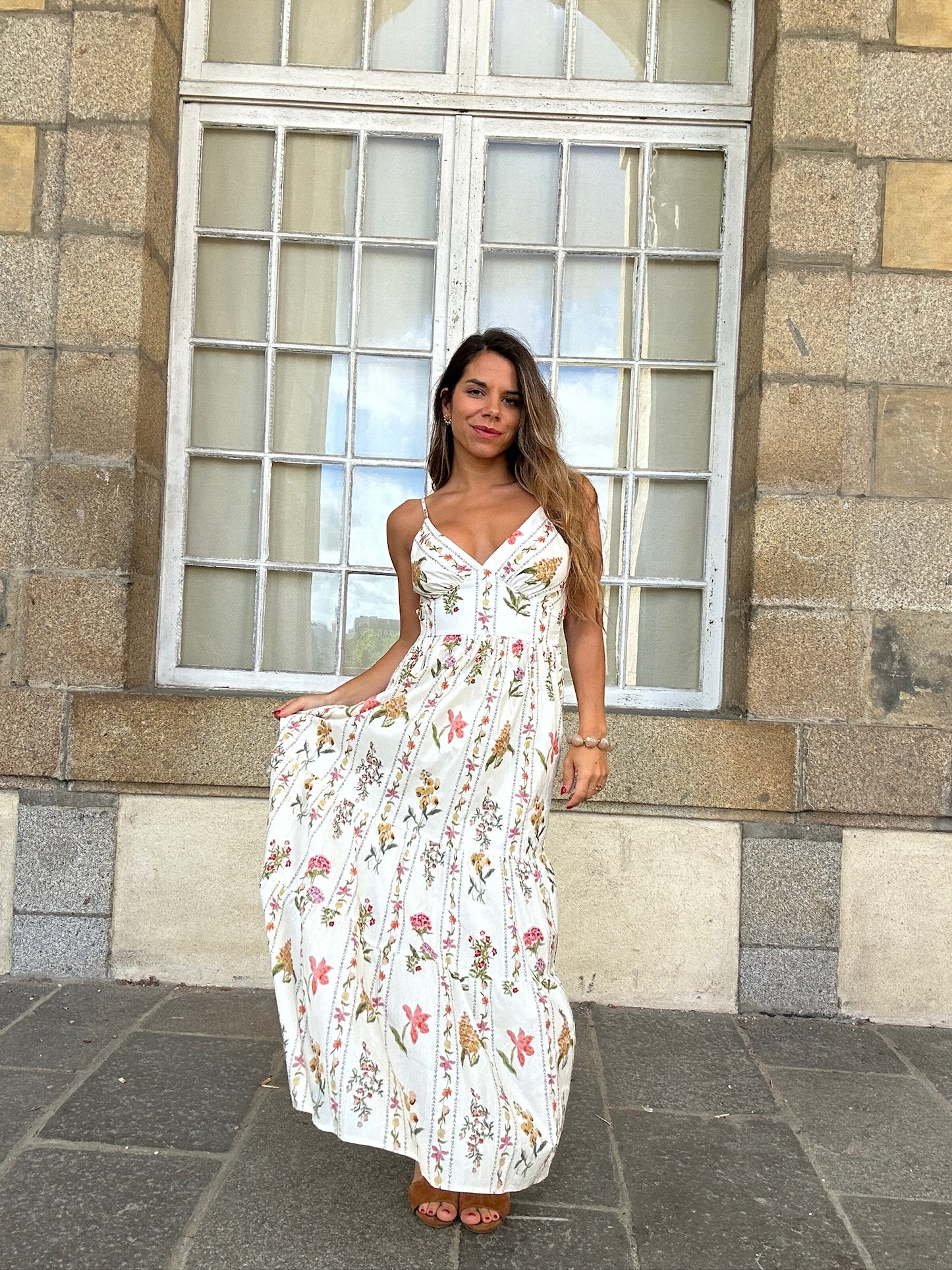 Robe longue fleurie Flora