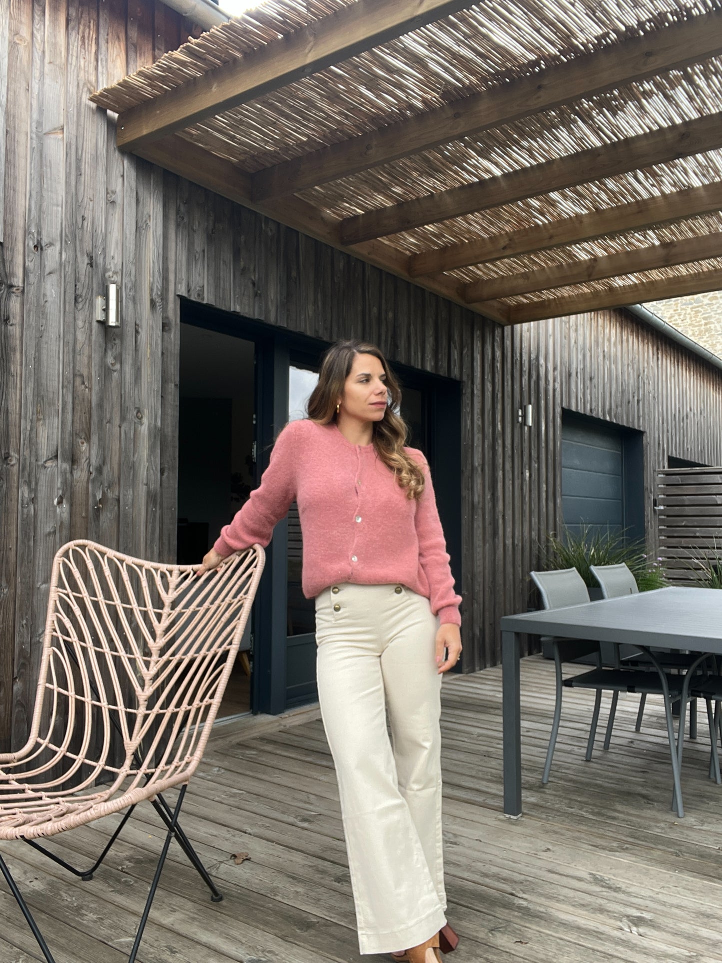 Maille en laine Léonie vieux rose