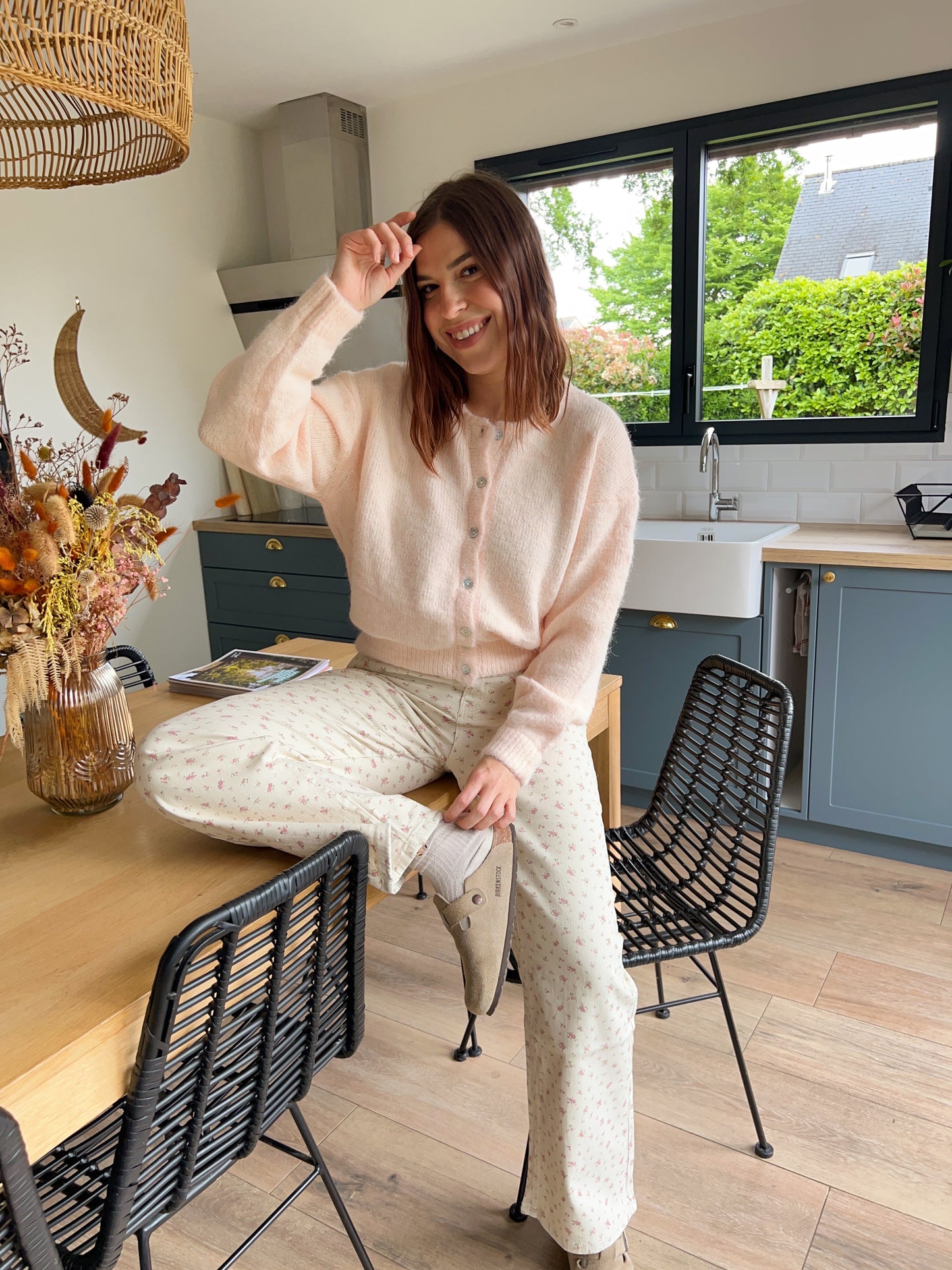 Cardigan Charlie rose poudré