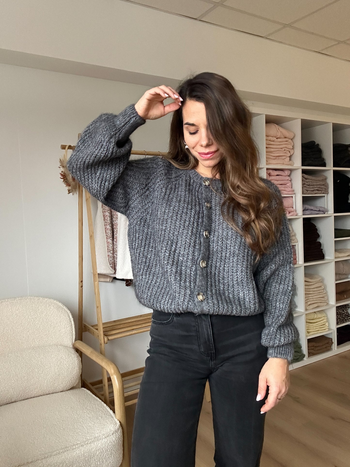 Cardigan gris chiné Honorine