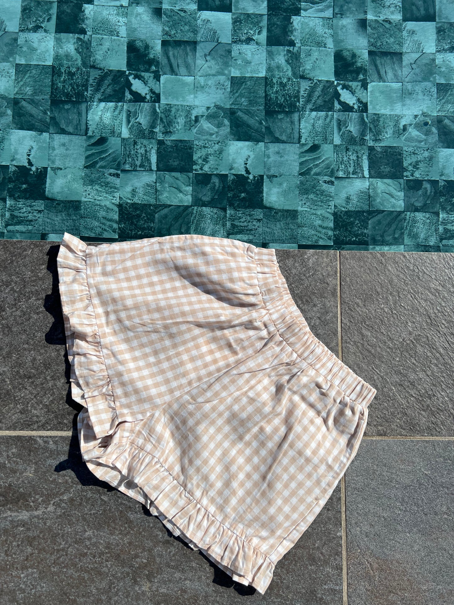 Short beige Vichy Lucie