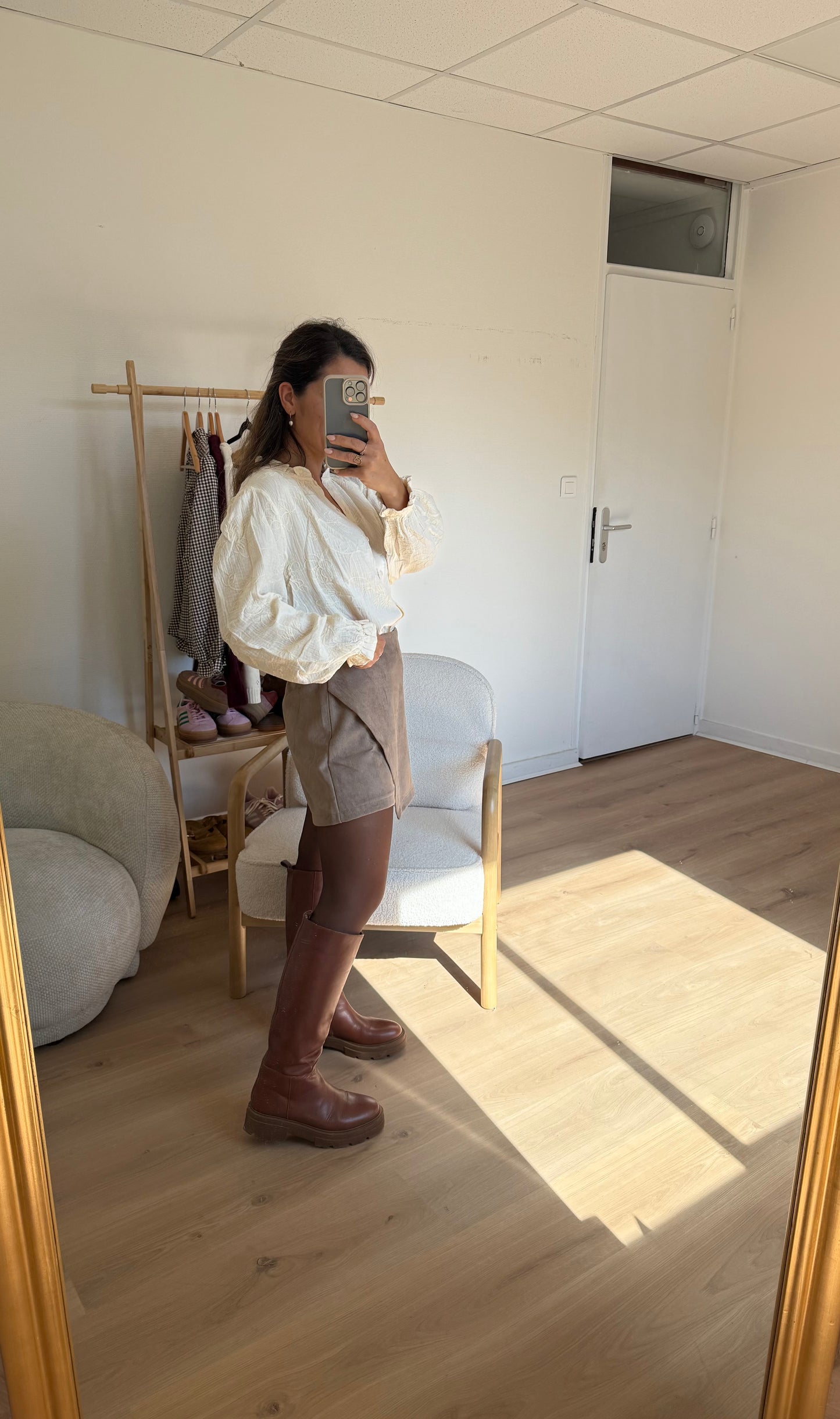 Jupe short en suédine Selena