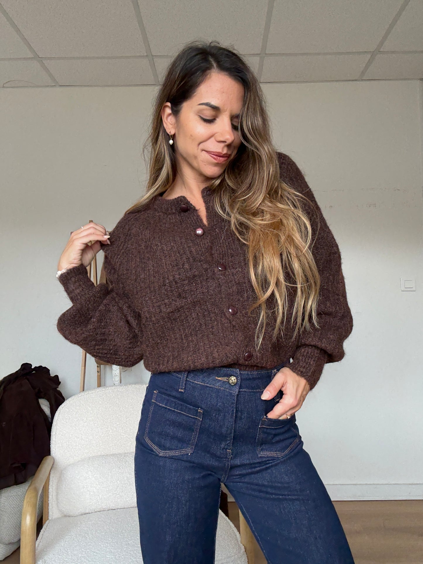 Cardigan Irène chocolat