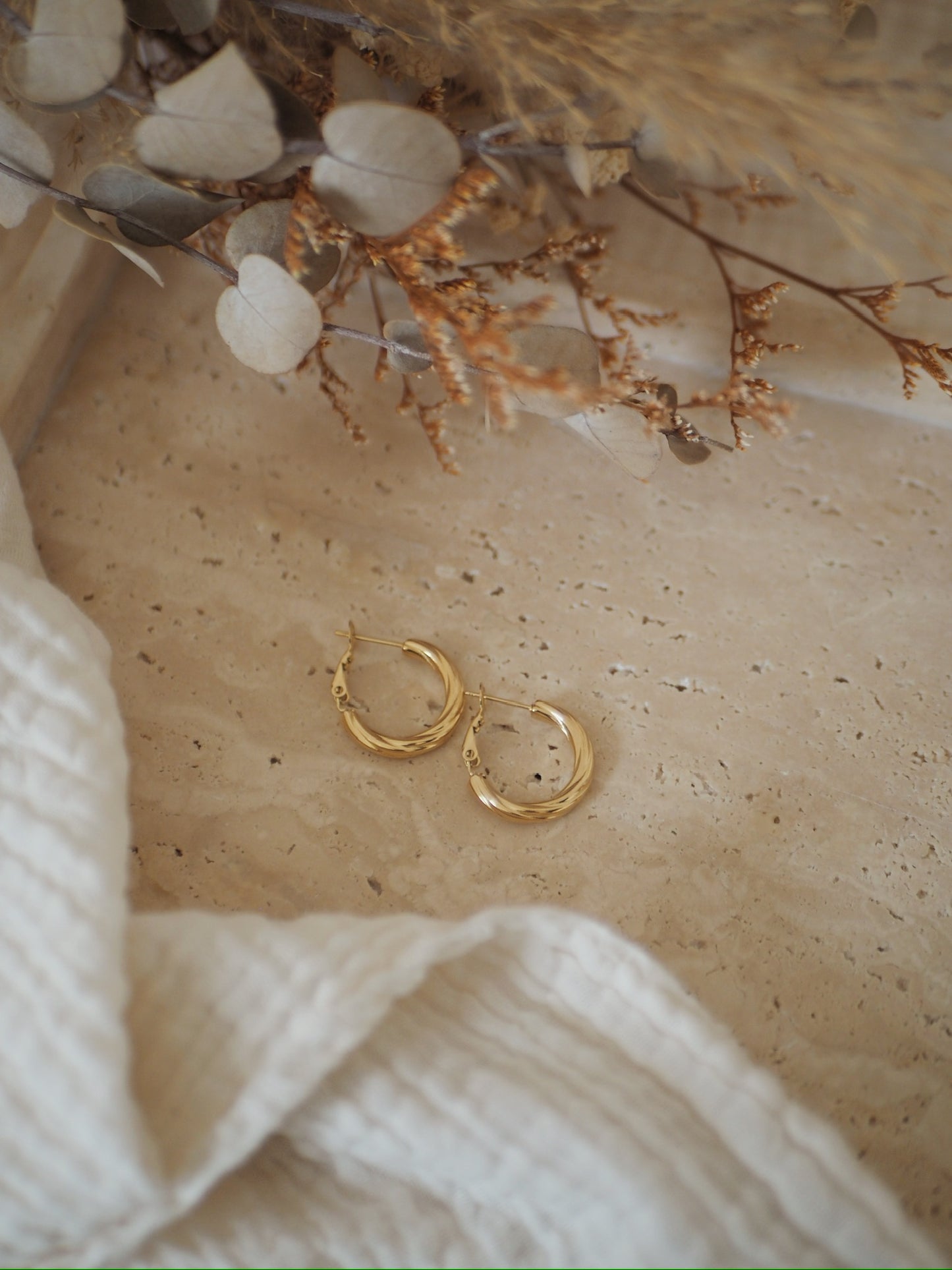 Boucles d'oreille créoles torsadées
