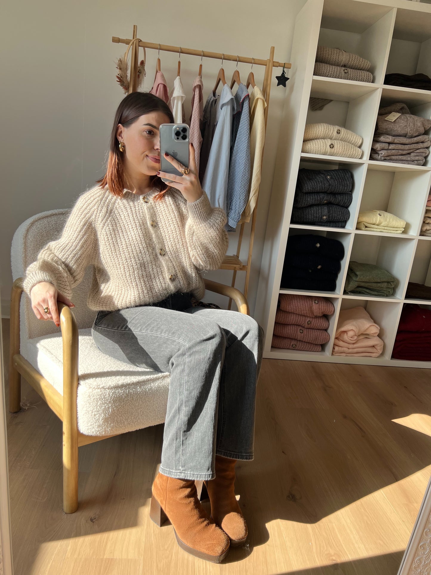 Jean droit Solange gris