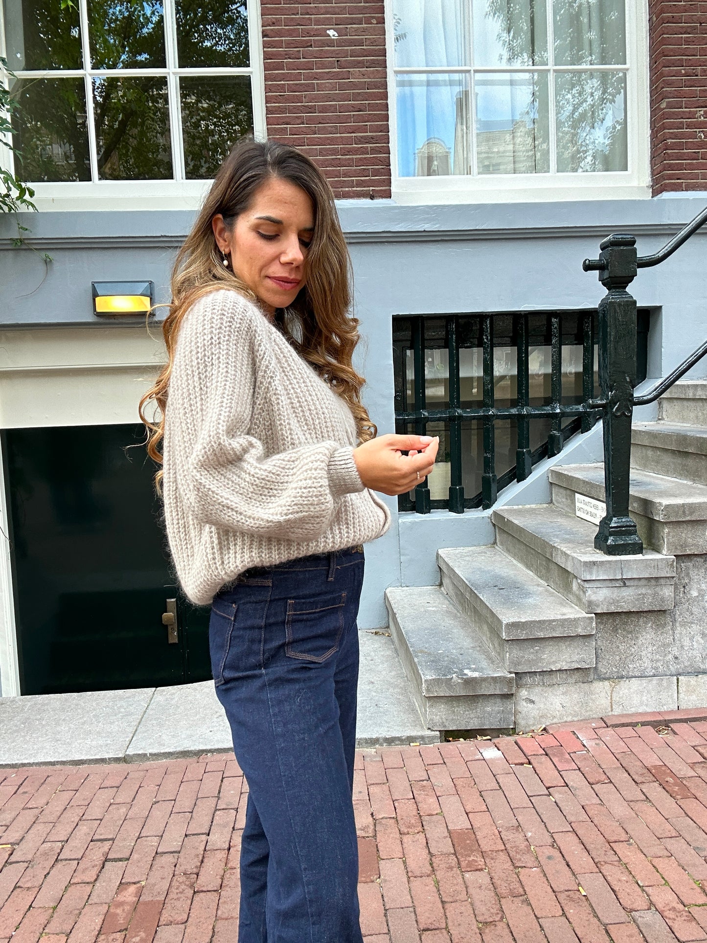 Cardigan beige chiné Honorine