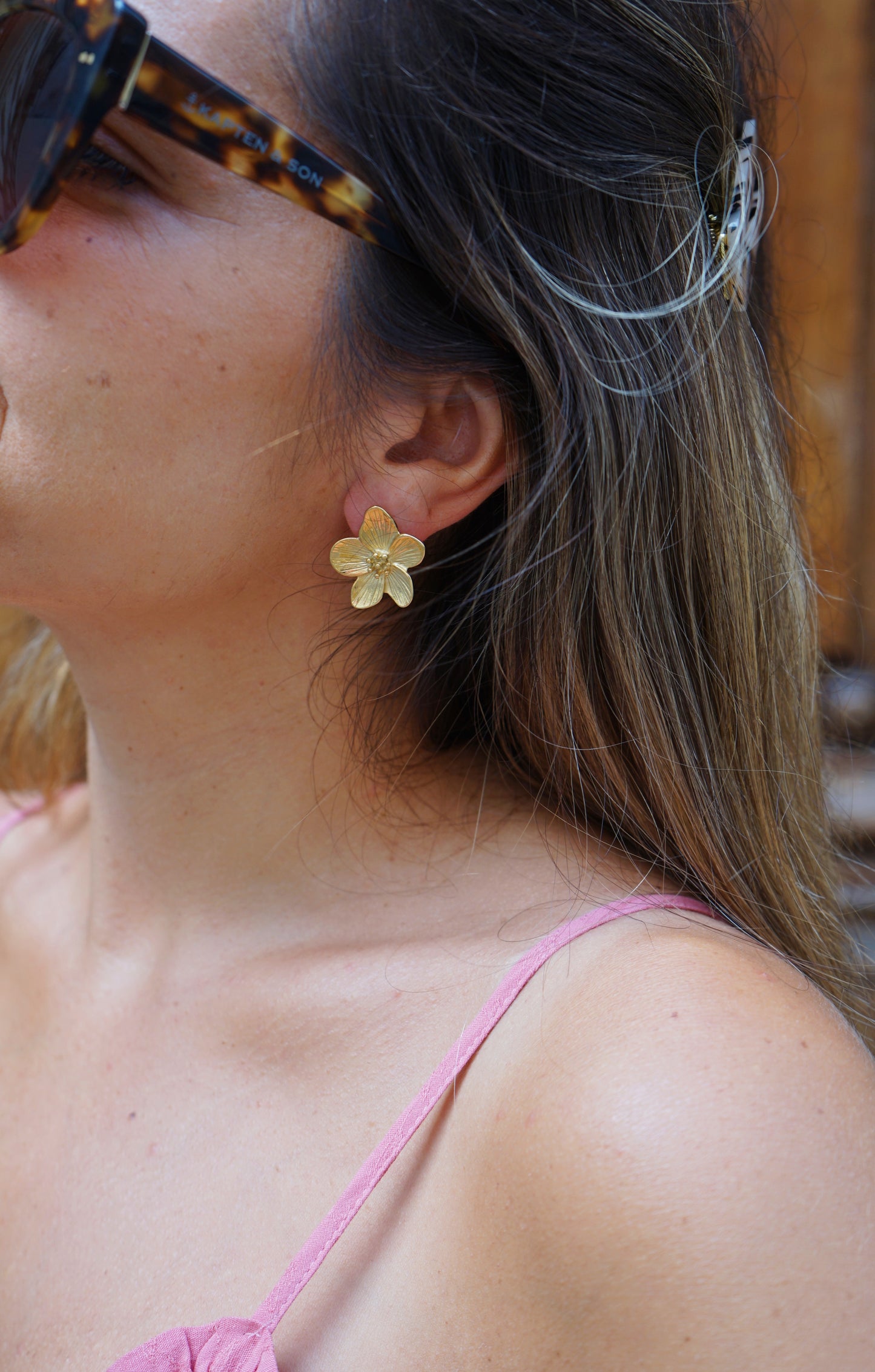 Boucles d'oreille fleur Flavie