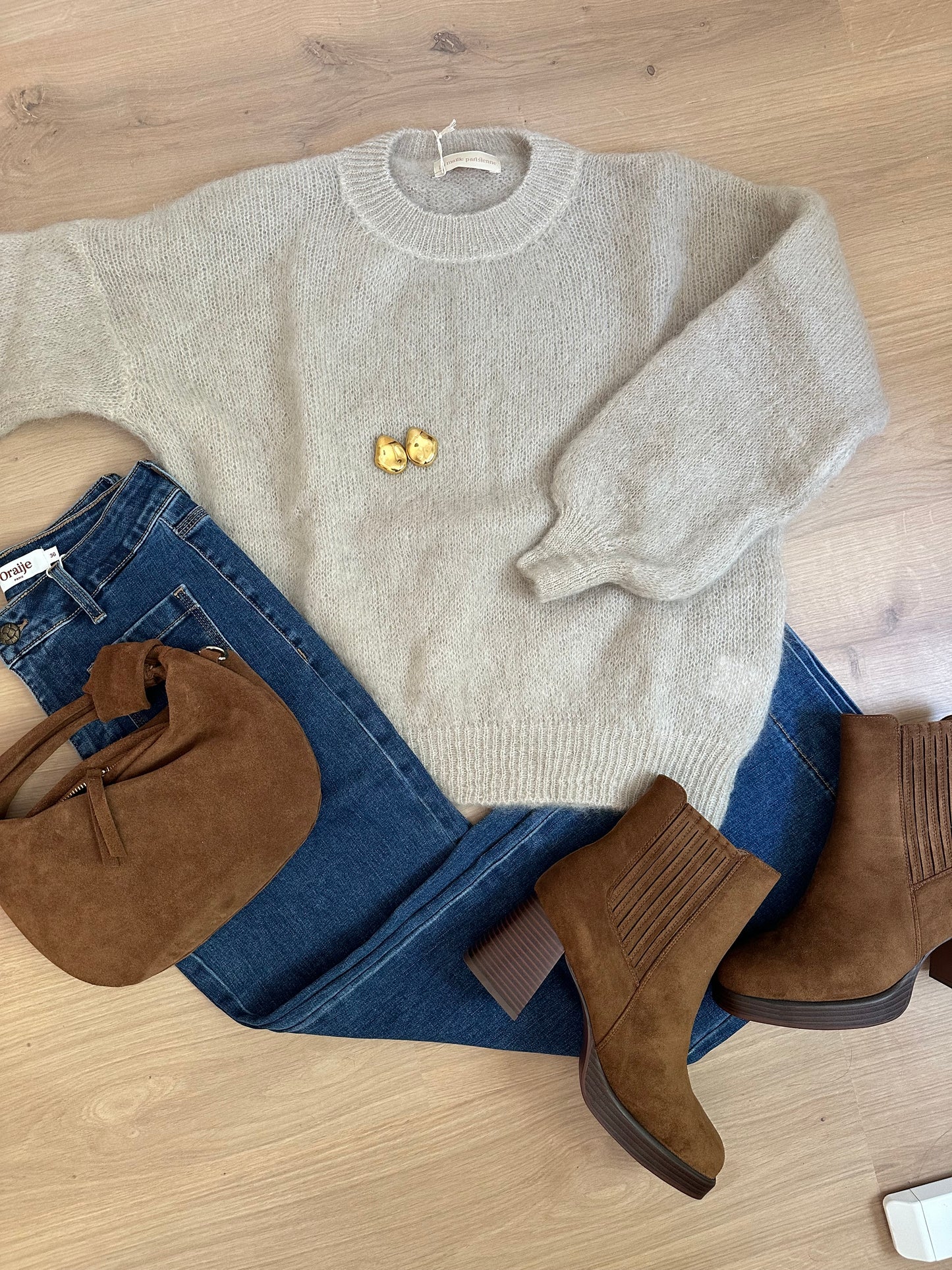 Maille en mohair et laine Gaia beige