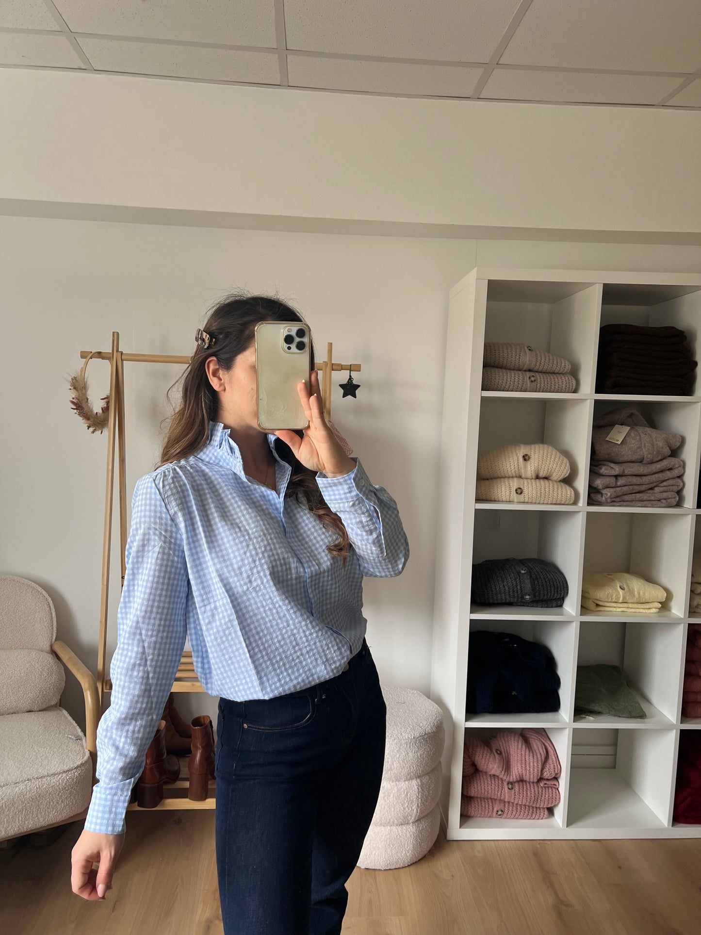 Chemise vichy bleue Albane