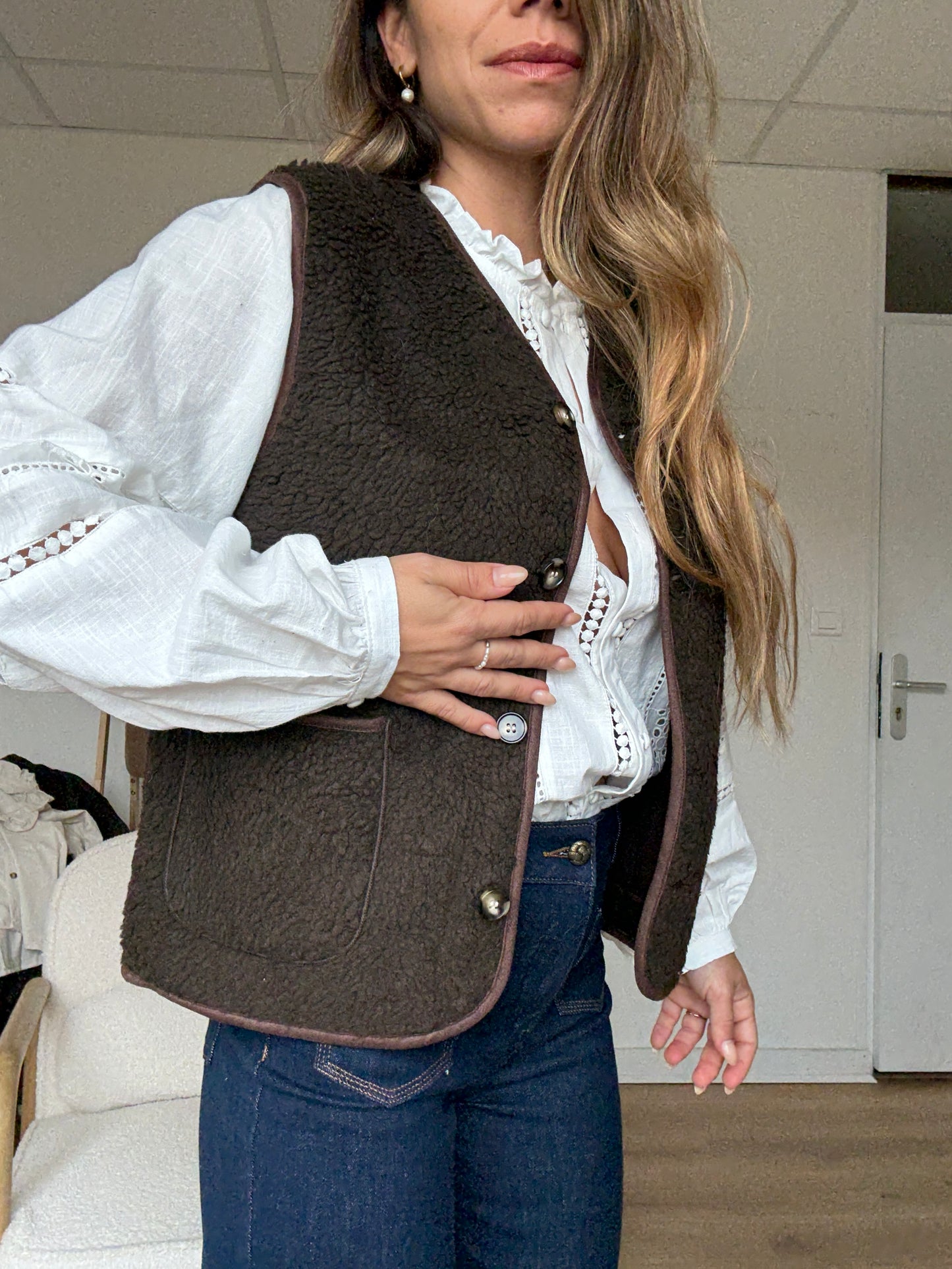 Gilet berger Arianne chocolat